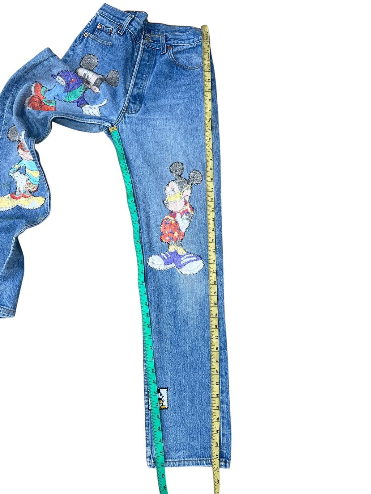 Levi's VTG 1992 Too Cute Disney X Levi’s 501 Patches Denim Jeans Size US 29 - 6 Thumbnail