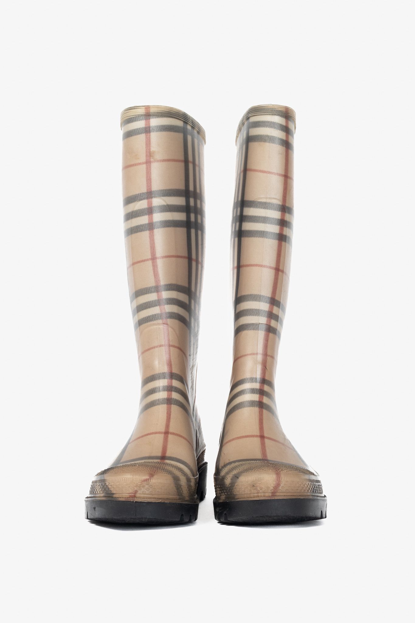 Burberry Burberry Haymarket Tall Rubber Rain Boots Size US 7.5 / IT 37.5 - 2 Thumbnail