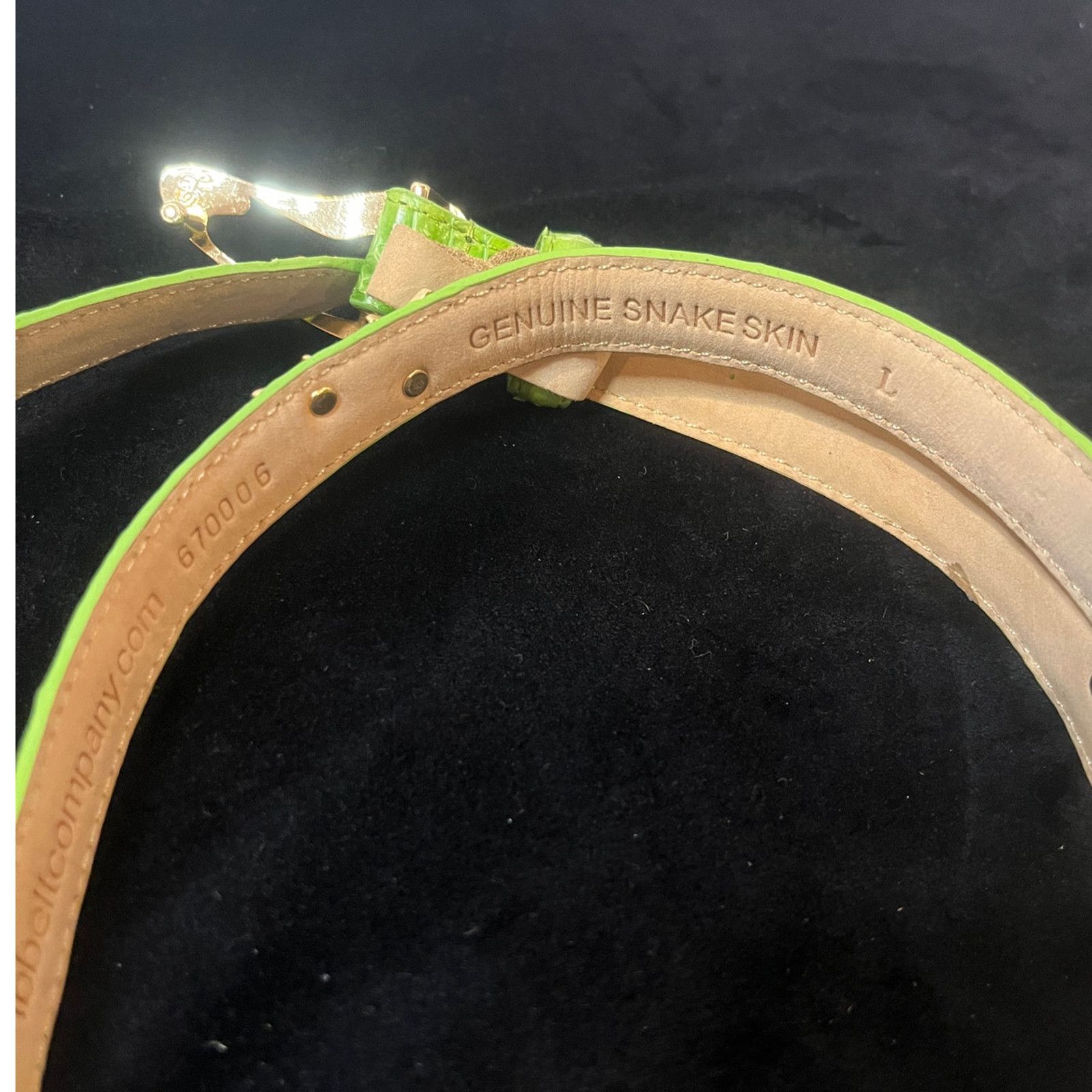 Other Women's Genuine Snakeskin Green Golf Belt Medium NWT Size ONE SIZE - 3 Thumbnail