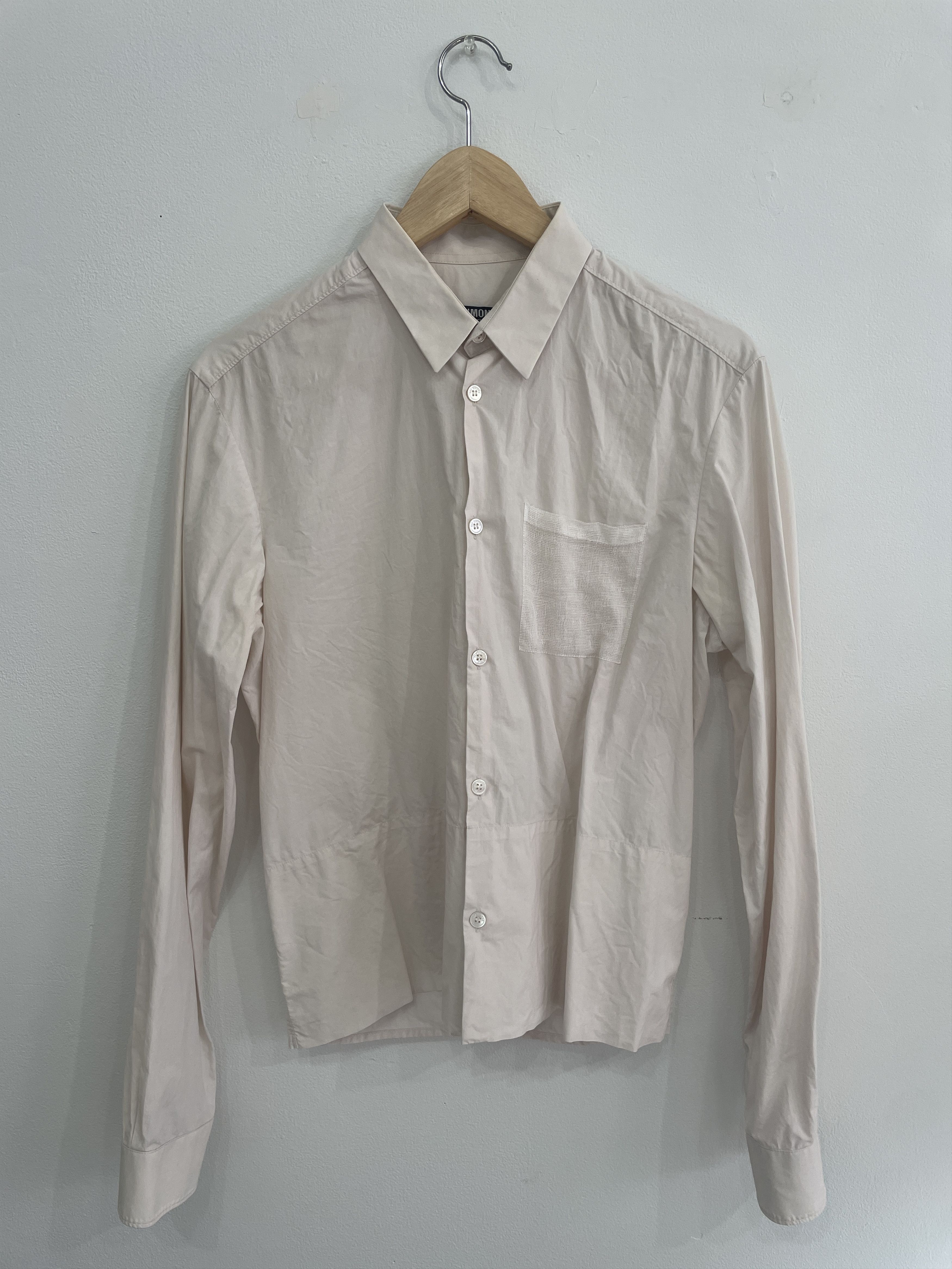 Raf Simons Raf Simons SS 2009 button up cream shirt with gauze pocket Size US M / EU 48-50 / 2 - 1 Thumbnail