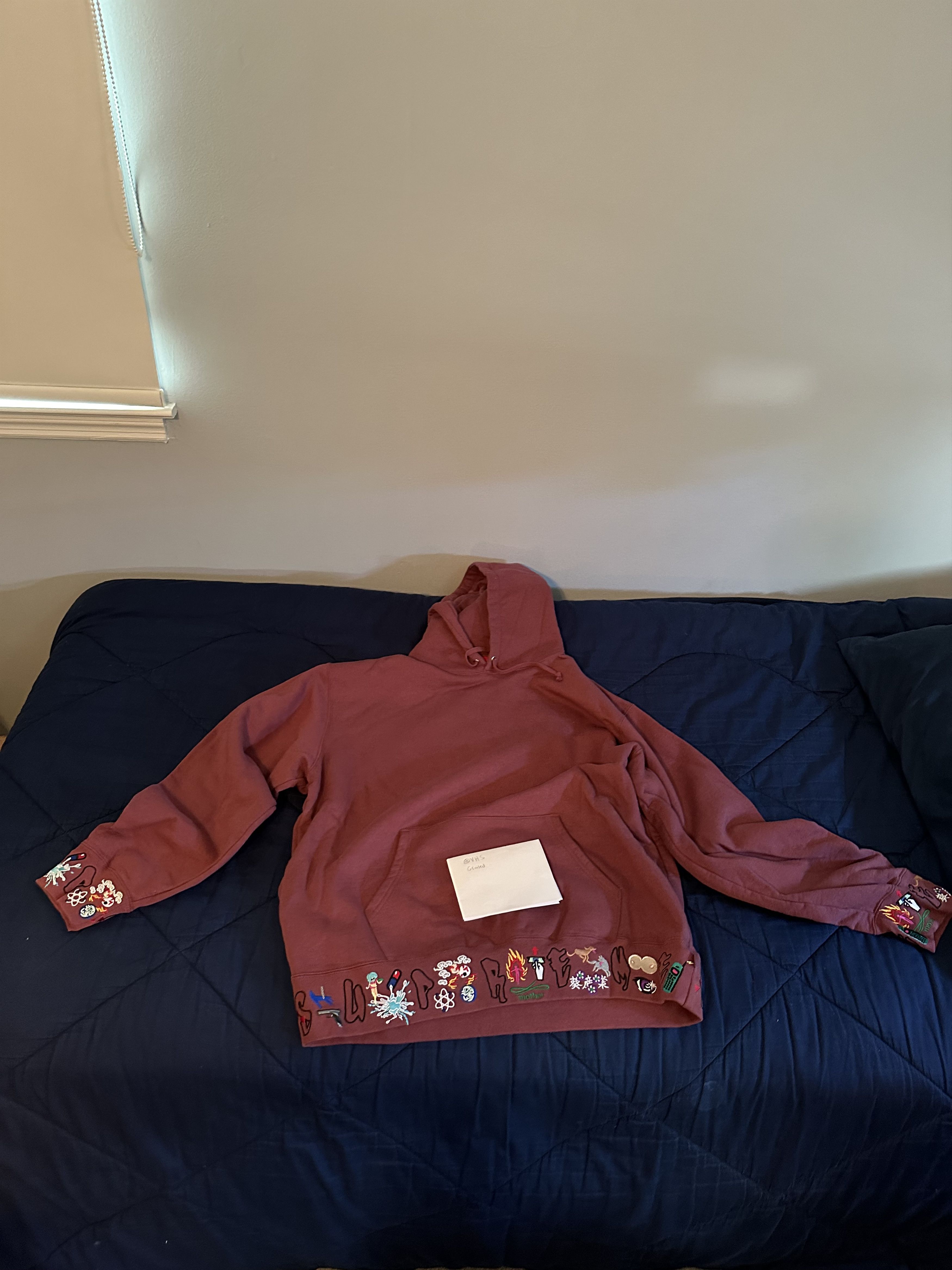 image of Supreme Aoi Icons Hooded Sweatshirt in Plum, Men's (Size XL)