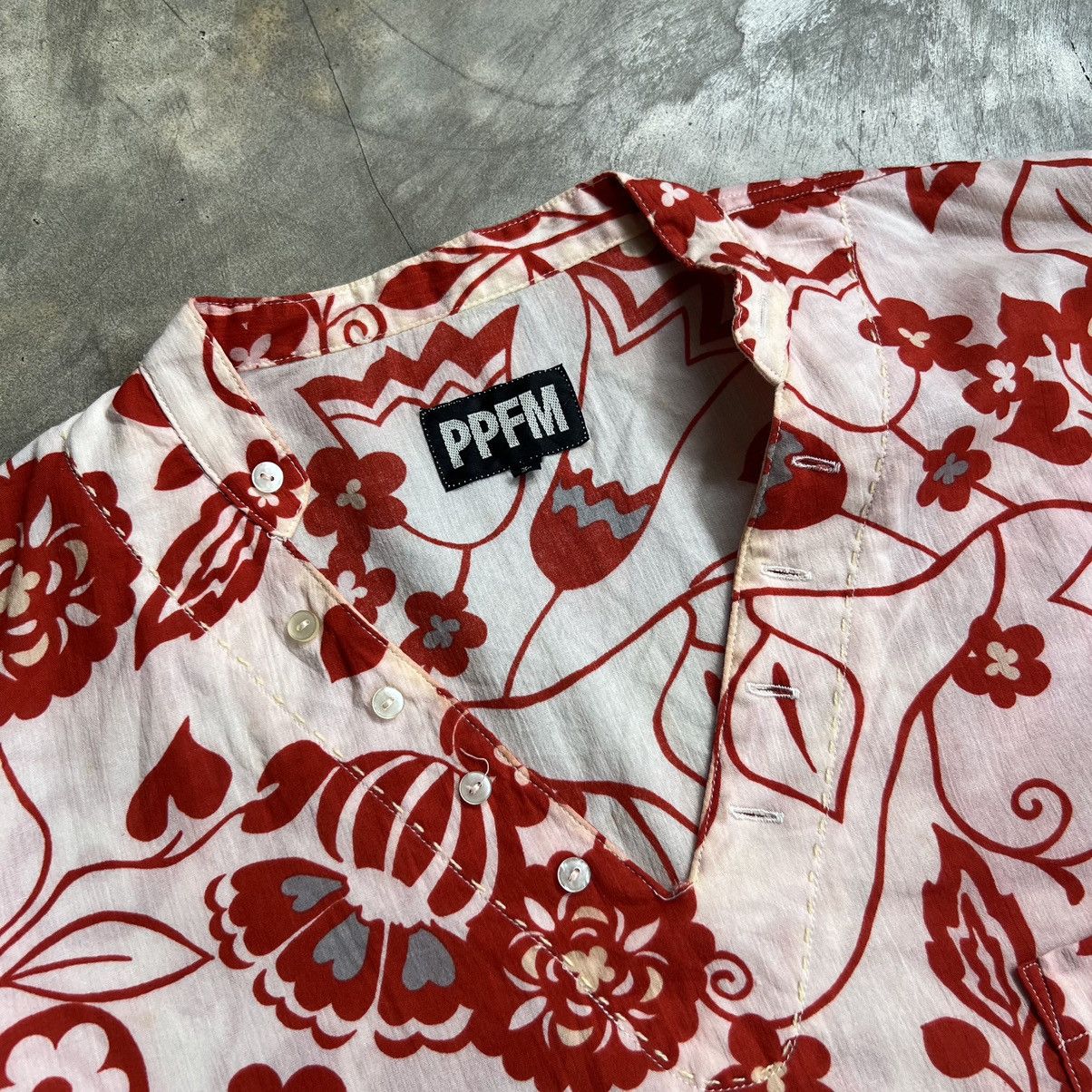 PPFM 2000s PPFM Floral Half Button Shirt Size US L / EU 52-54 / 3 - 2 Thumbnail