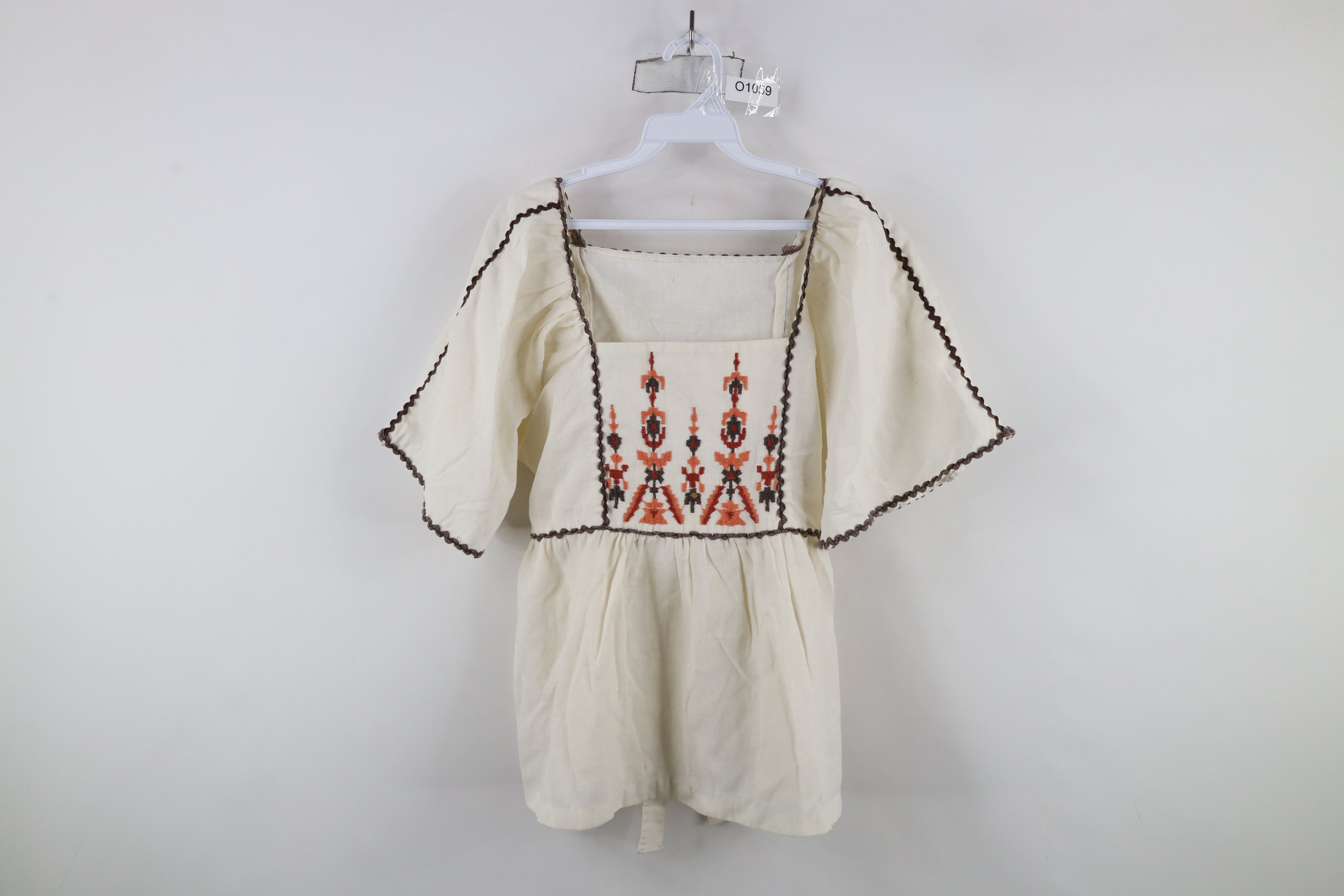 Vintage Vintage 60s 70s Boho Chic Fiesta Folk Blouse Top USA Size L / US 10 / IT 46 - 1 Thumbnail