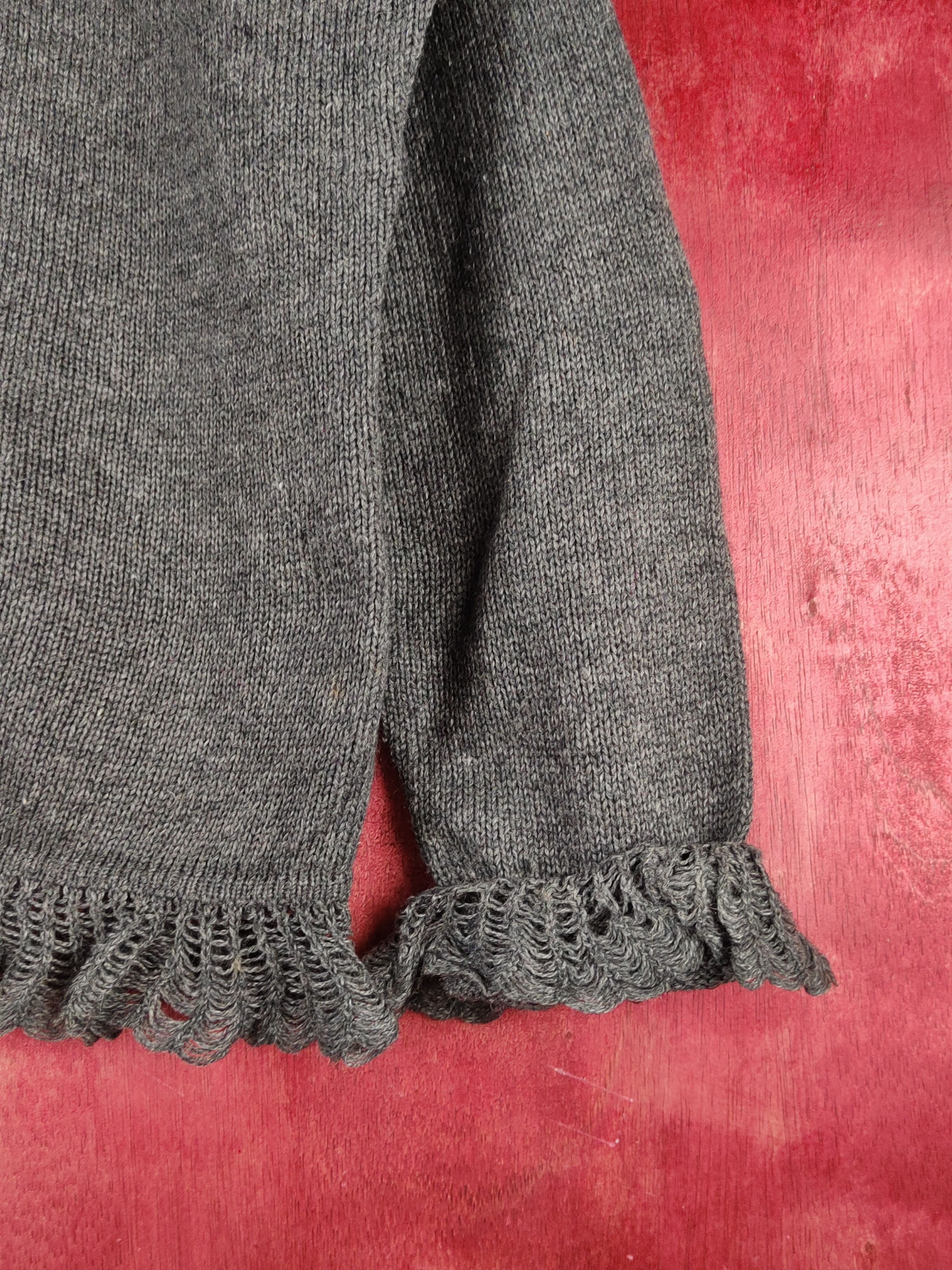 Japanese Brand Kh Dark Gray vintage Knitwear Cardigan #S2379 Size L / US 10 / IT 46 - 6 Thumbnail