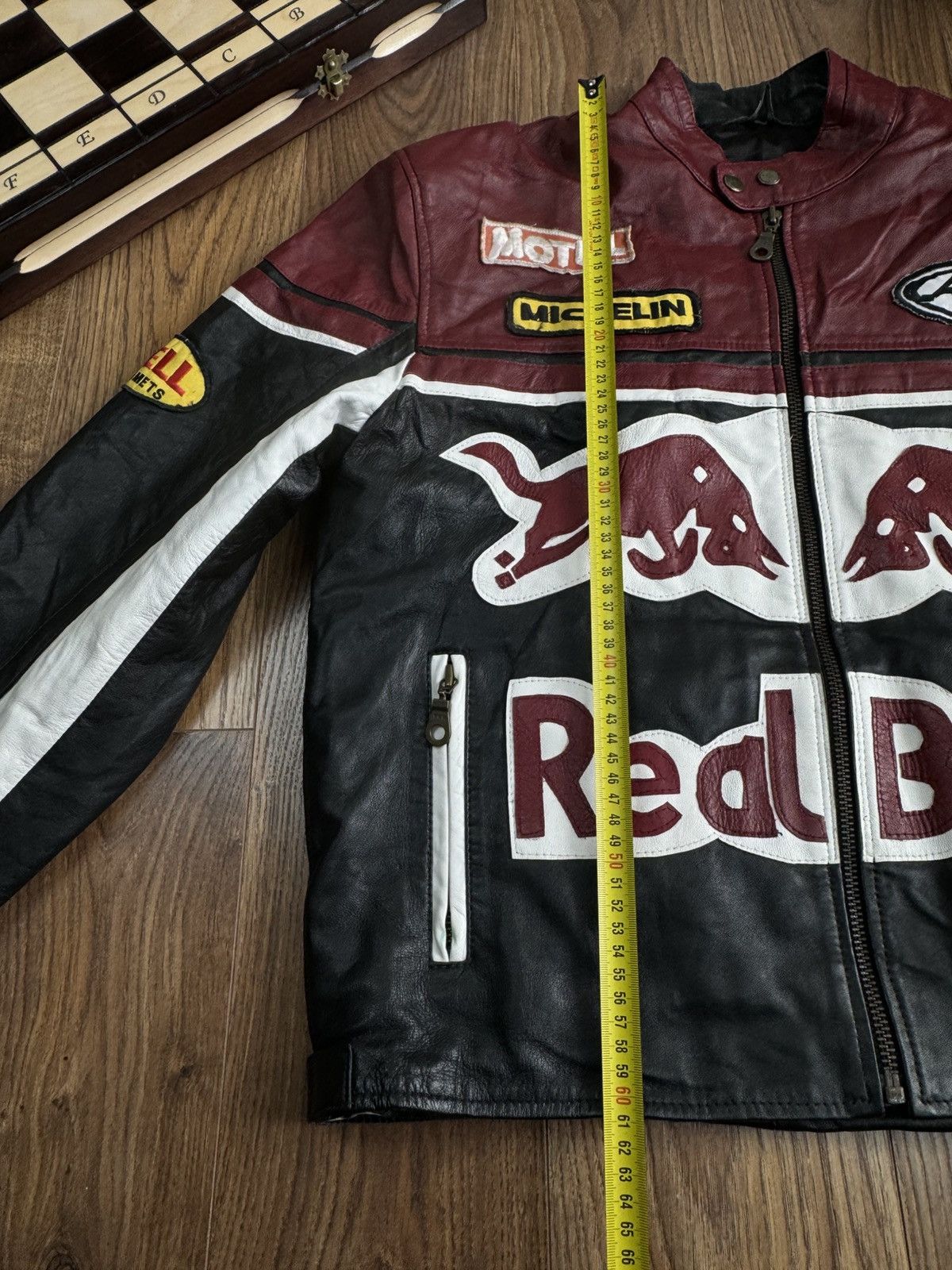 Red Bull Vintage leather jacket Red Bell original retro casual item Size US L / EU 52-54 / 3 - 6 Thumbnail
