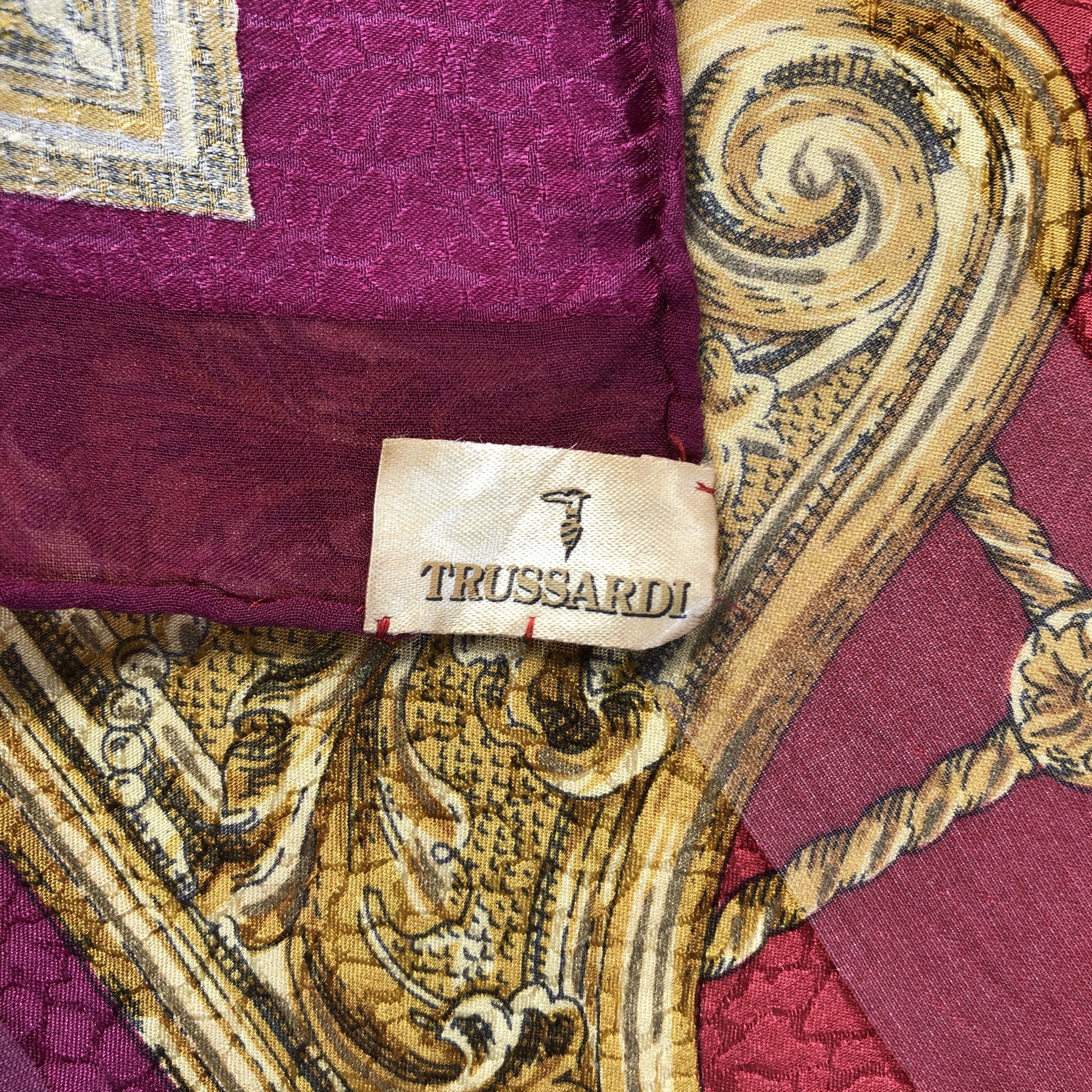 Trussardi × Vintage Vintage Trussardi Silk Scarf Size ONE SIZE - 4 Thumbnail