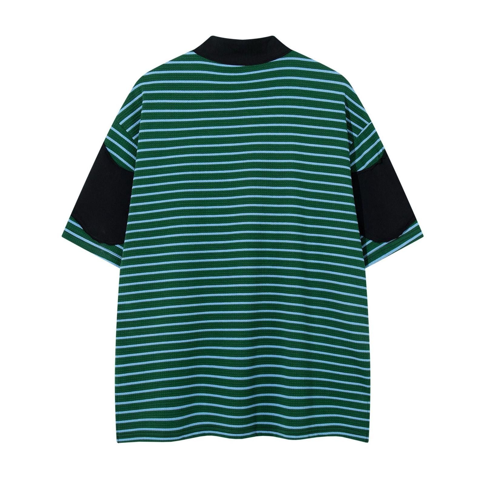 Vintage Korean Retro Stripe Lapel Polo Shirt Size US M / EU 48-50 / 2 - 3 Thumbnail