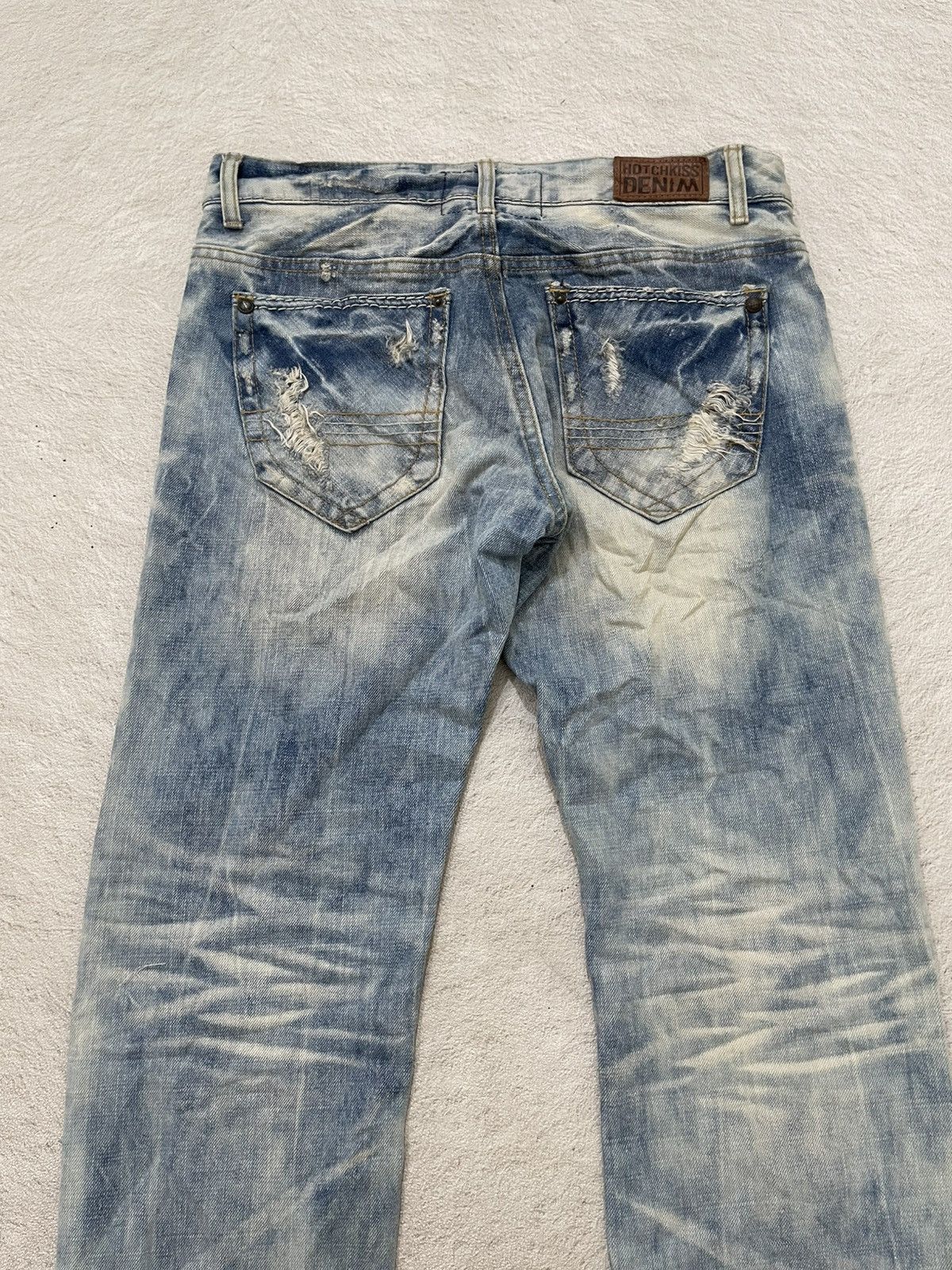If Six Was Nine 2000s Buckaroo Heavy Distressed Denim Light Washed Y2K LGB Size US 31 - 9 Thumbnail