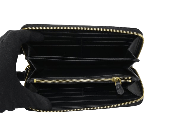 Prada Prada Zippy Black Leather Wallet Size ONE SIZE - 4 Thumbnail