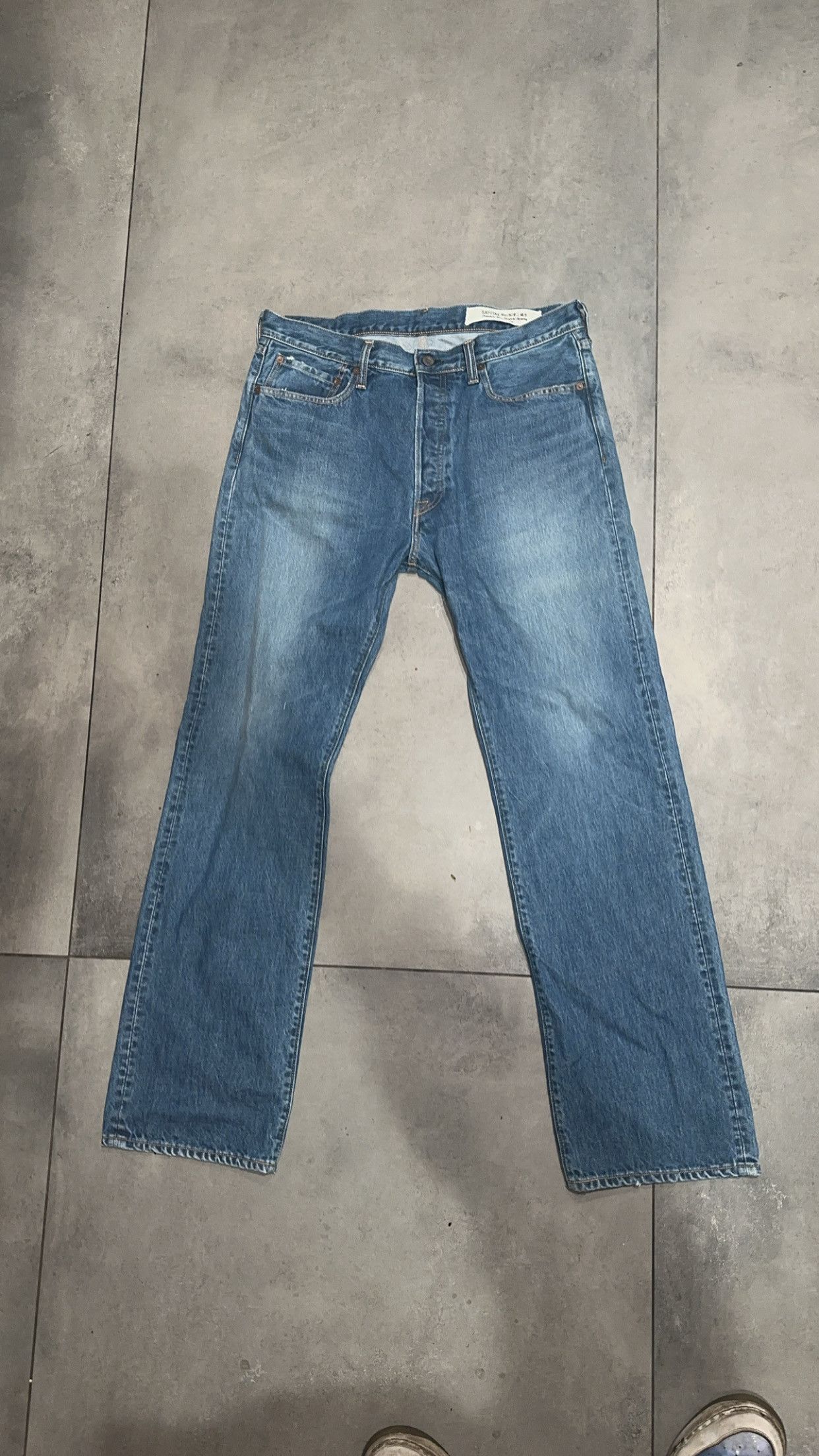 Kapital Kapital 14oz Denim TH Straight - Midtone Size US 35 - 1 Thumbnail