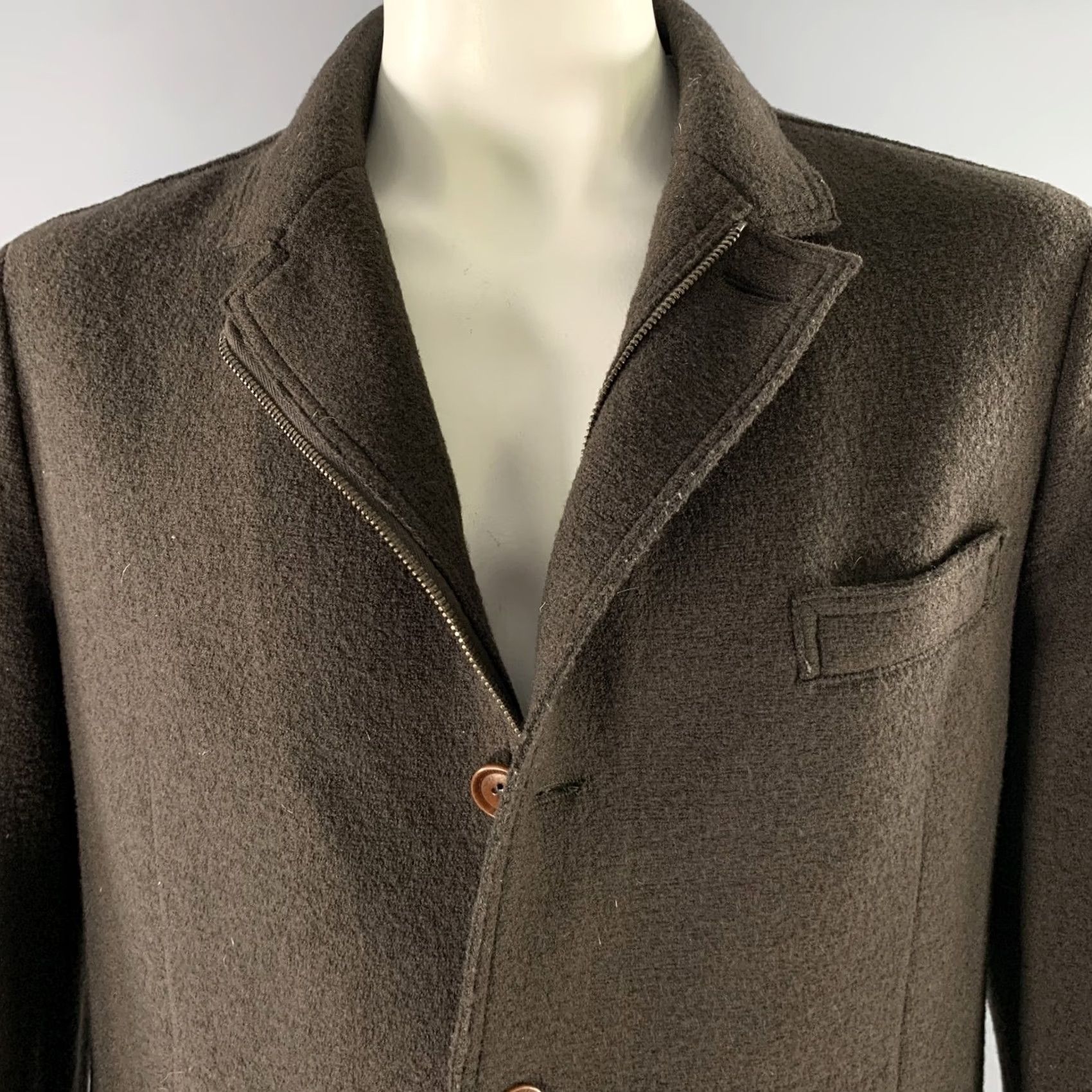 Vintage LODENFREY Size XXL Brown Wool Field Jacket Mens Size US XXL / EU 58 / 5 - 2 Thumbnail