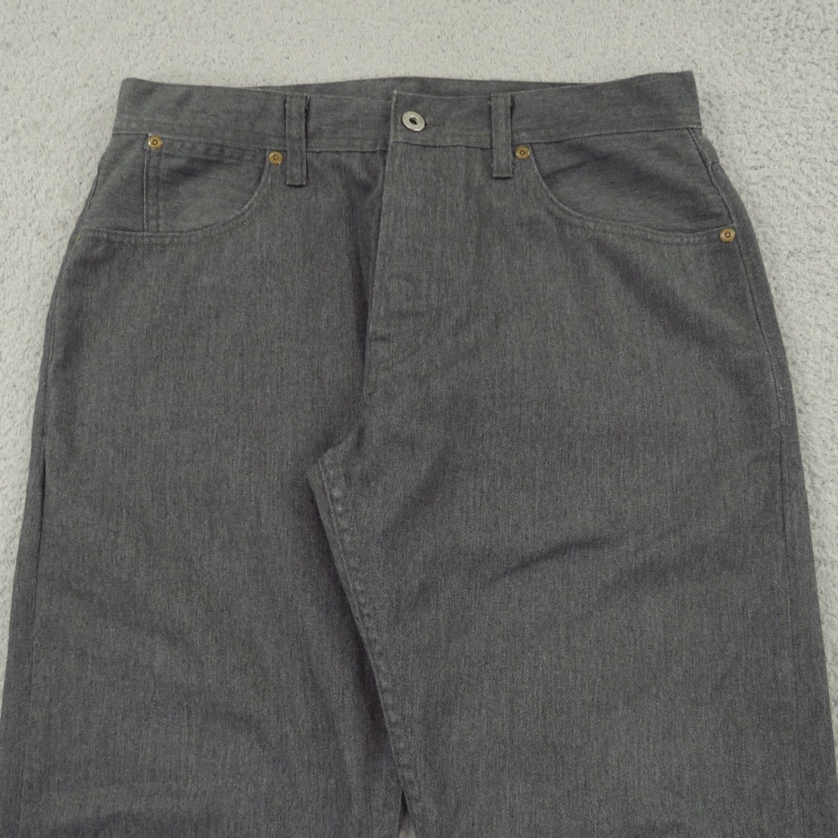 Wallace & Barnes Wallace & Barnes Jeans Mens 32x32 Slim Fit Charcoal Grey Denim Button Fly Shirt? Size US 32 / EU 48 - 5 Thumbnail