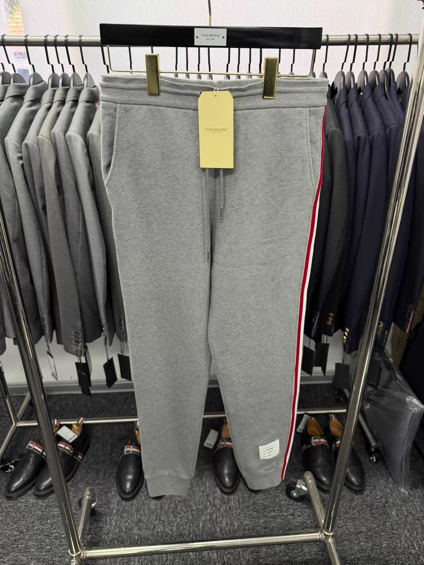 Thom Browne Thom Browne Men's Classic Gray Tricolor Stripe Track Pants1 Size US 29 - 1 Thumbnail