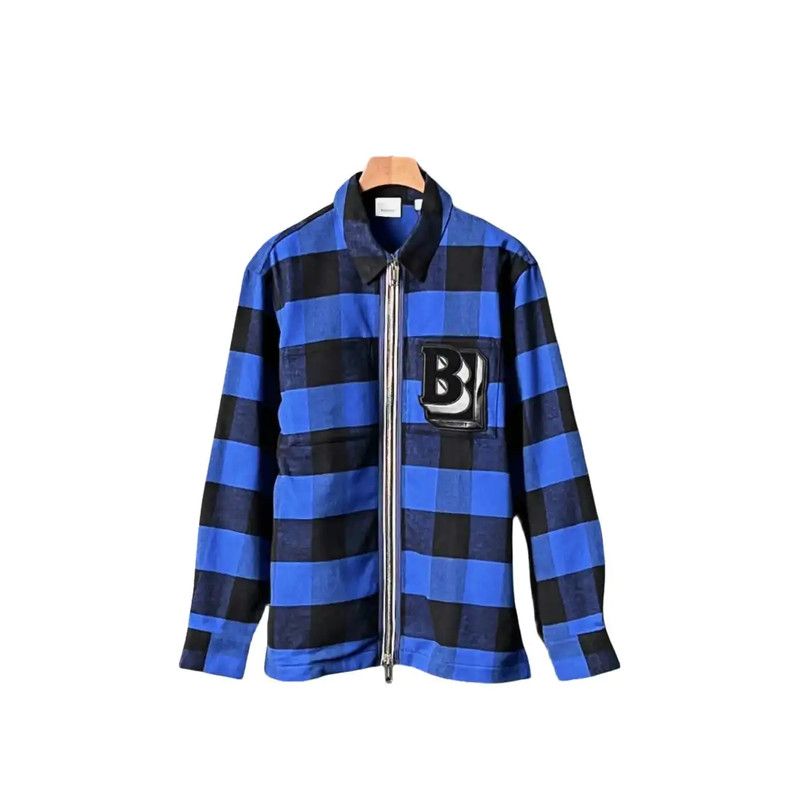 Burberry Burberry Blue Cotton Plaid Long Sleeve Shirt Size US S / EU 44-46 / 1 - 1 Thumbnail