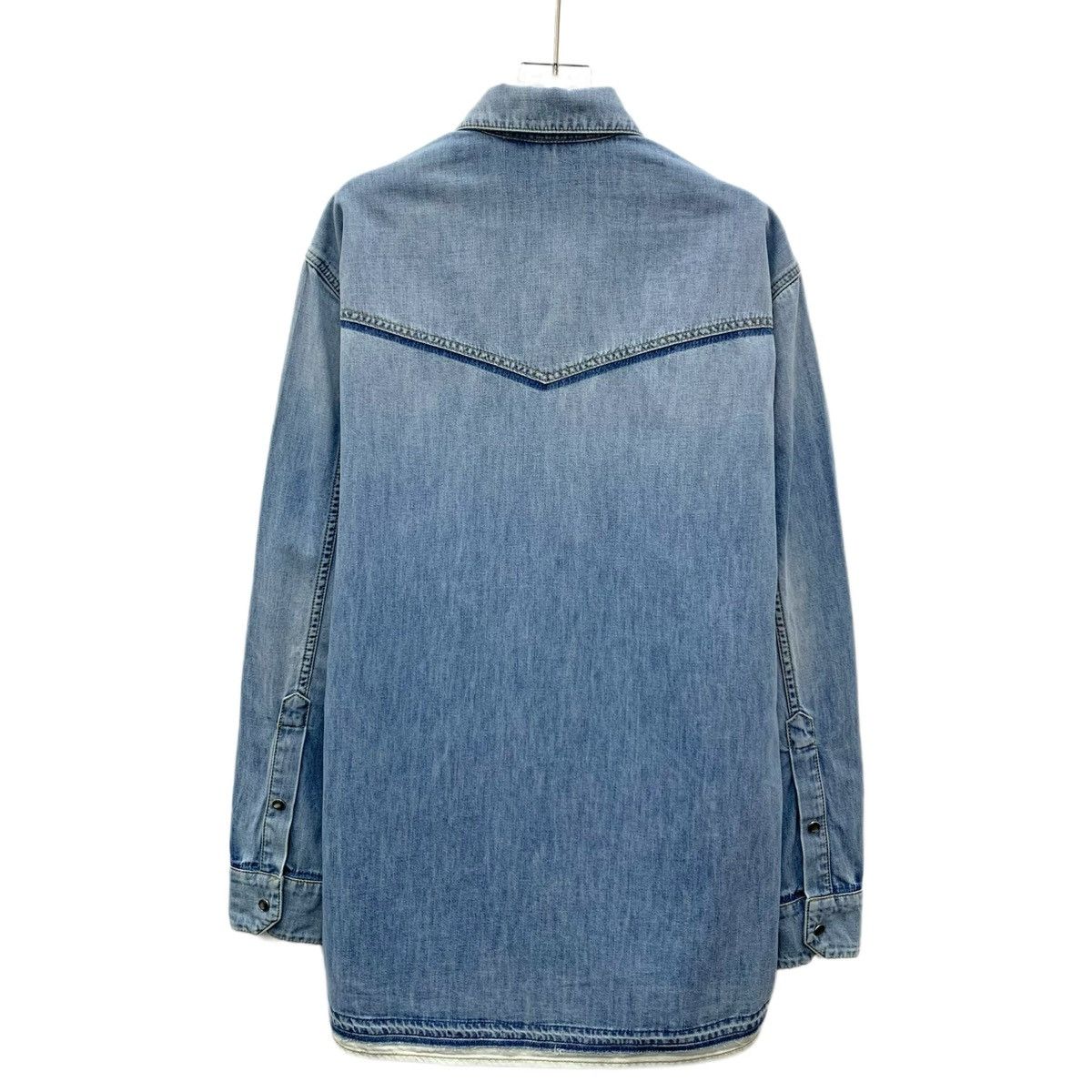 Valentino Valentino Blue Washed Cotton Long Sleeve Denim Shirt K26WX Size US S / EU 44-46 / 1 - 2 Thumbnail
