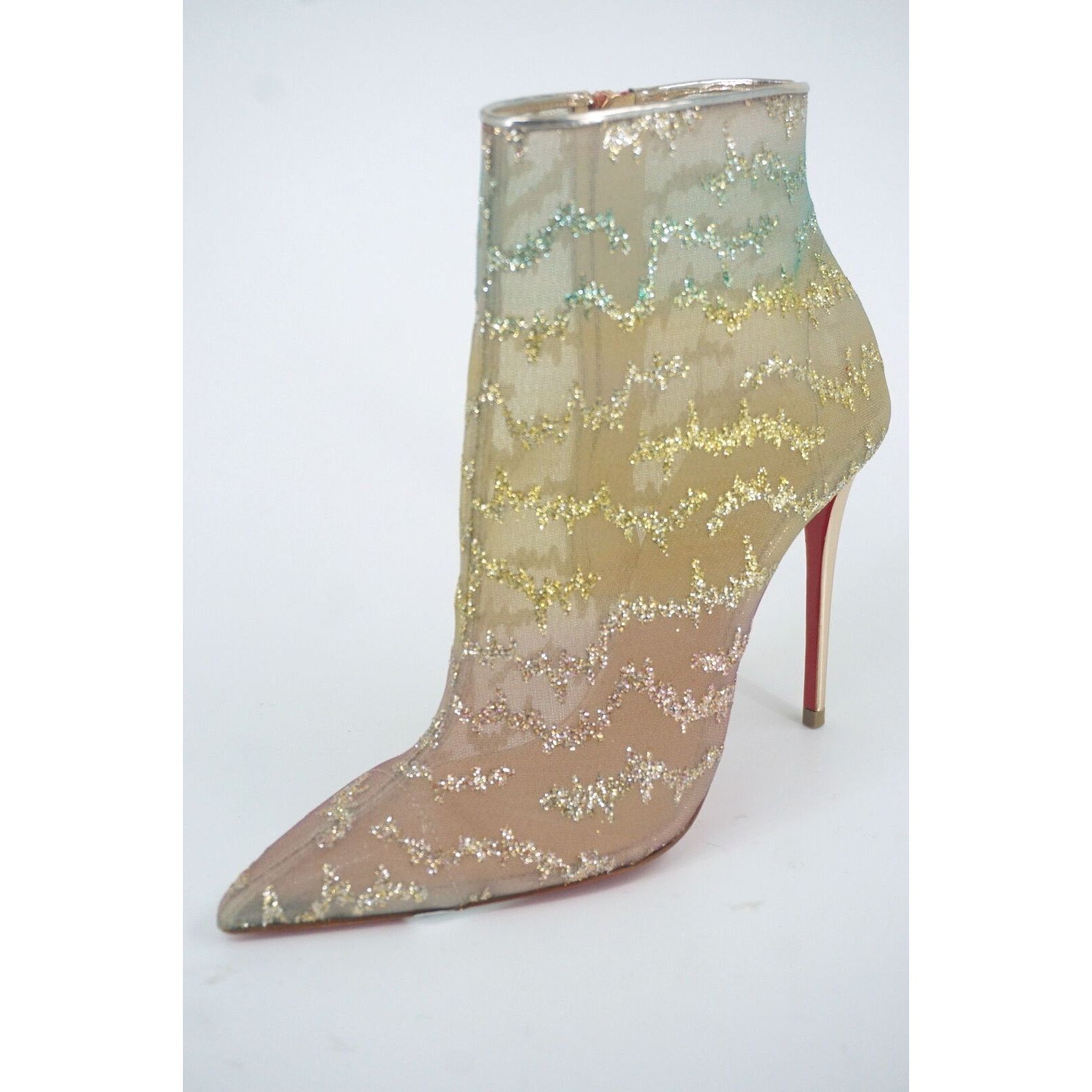 Christian Louboutin Christian Louboutin Nancy Booties Glitter Mesh Ankle Size US 7.5 / IT 37.5 - 1 Thumbnail