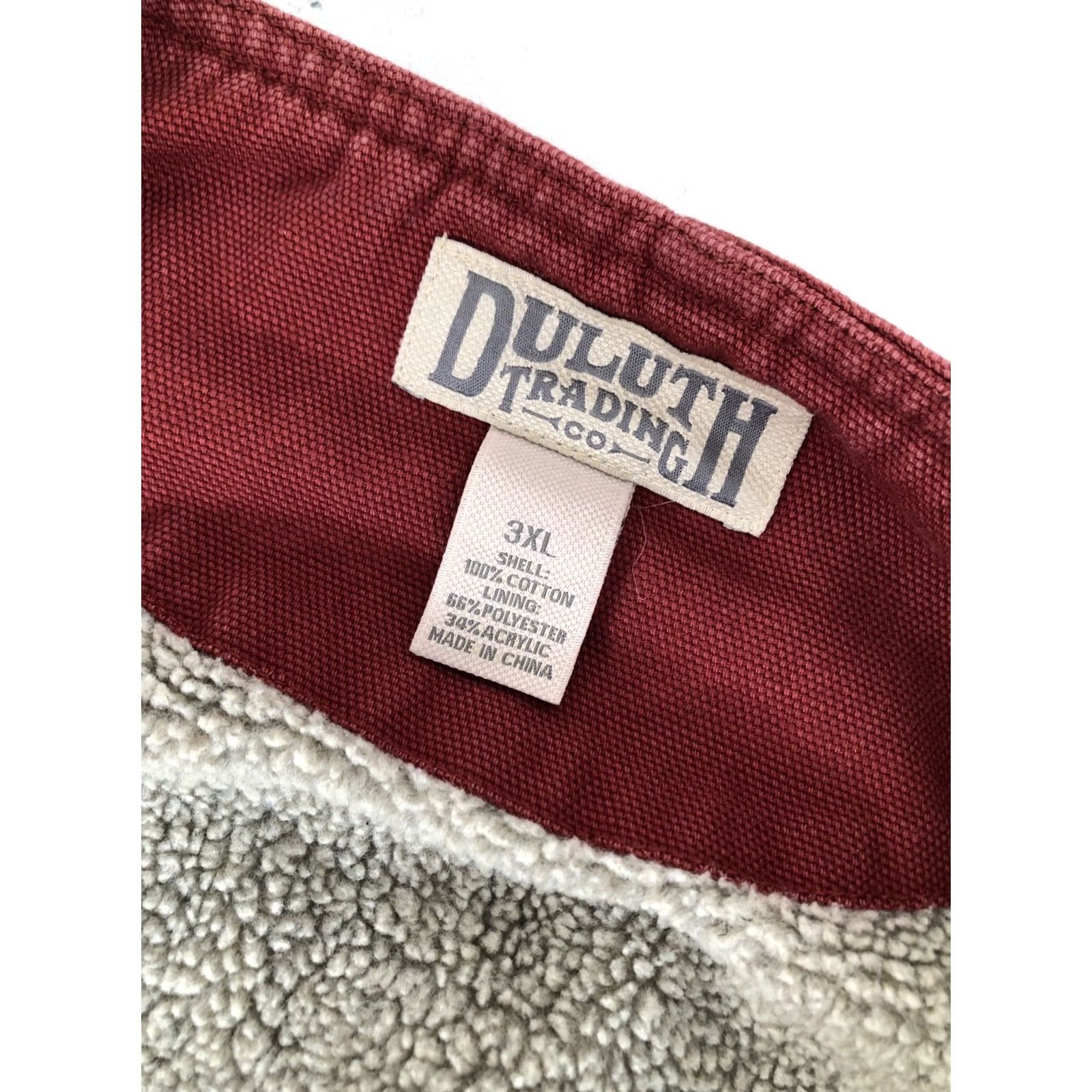 Vintage DULUTH TRADING CO. Very Heavy Duty Canvas Fleece Sherpa Lined 3XL Work Vest Shirt Mens Red 3XL Vest Size US XXL / EU 58 / 5 - 6 Thumbnail
