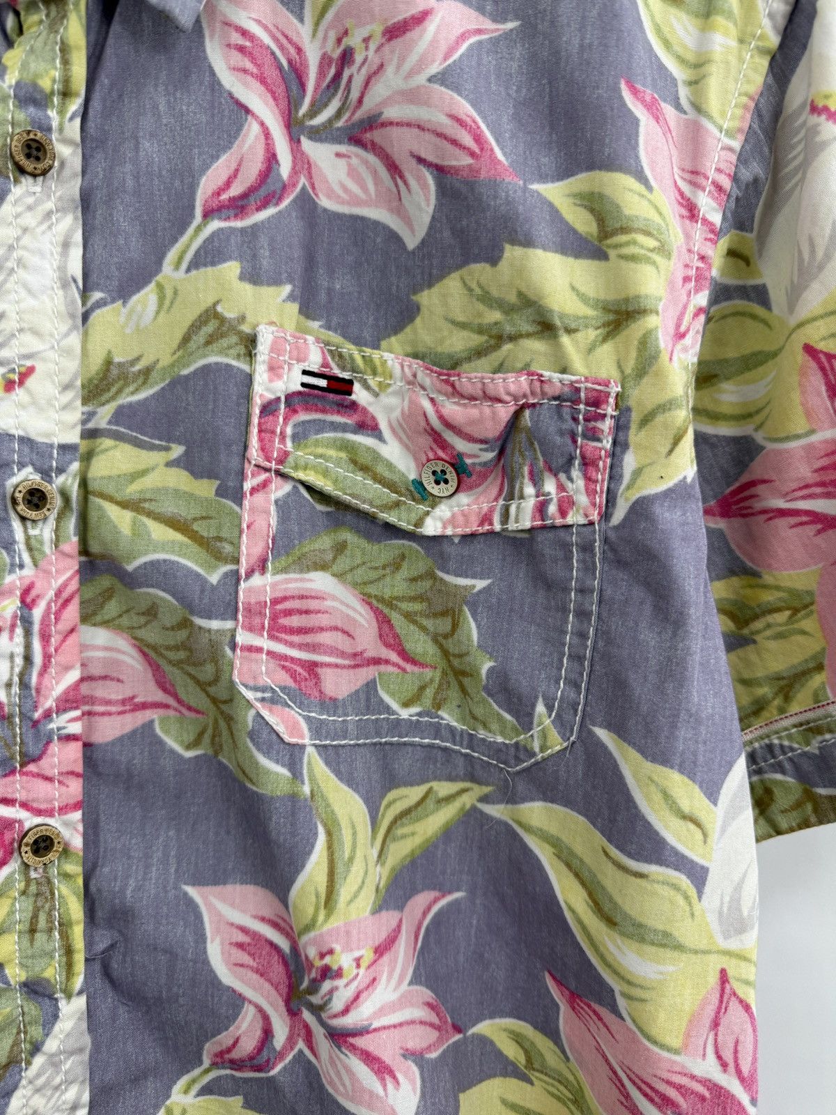 Tommy Hilfiger 🇺🇸 Y2K Tommy Hilfiger Hawaiian Shirt Rare Retro Hype Size US M / EU 48-50 / 2 - 5 Thumbnail