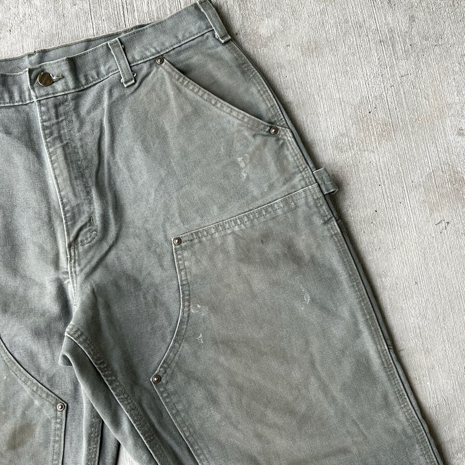 Carhartt × Vintage Carhartt green double knee work wear carpenter pants Size US 35 - 3 Thumbnail