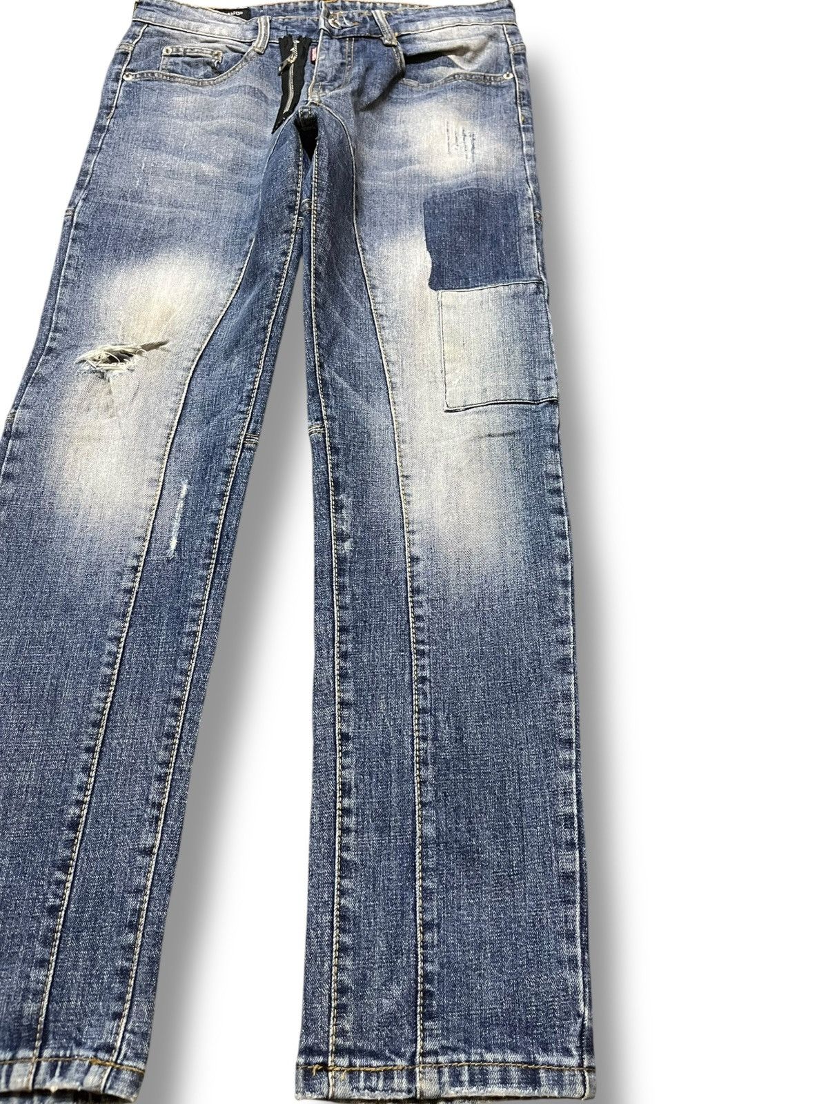Dsquared2 Vintage Dsquared2 Slim Fit Patchwork Sashiko Boro Denim Size US 30 / EU 46 - 4 Thumbnail