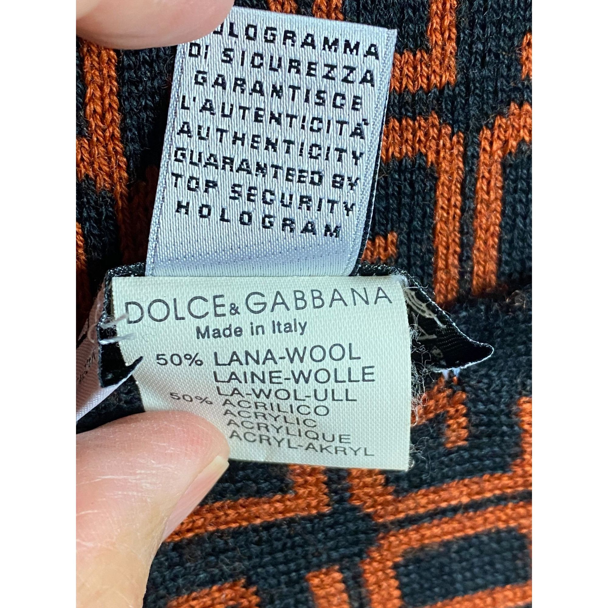 Dolce & Gabbana Dolce & Gabbana DG Monogam Wool/Acrylic Scarf Brown/Black Ma Size ONE SIZE - 4 Thumbnail