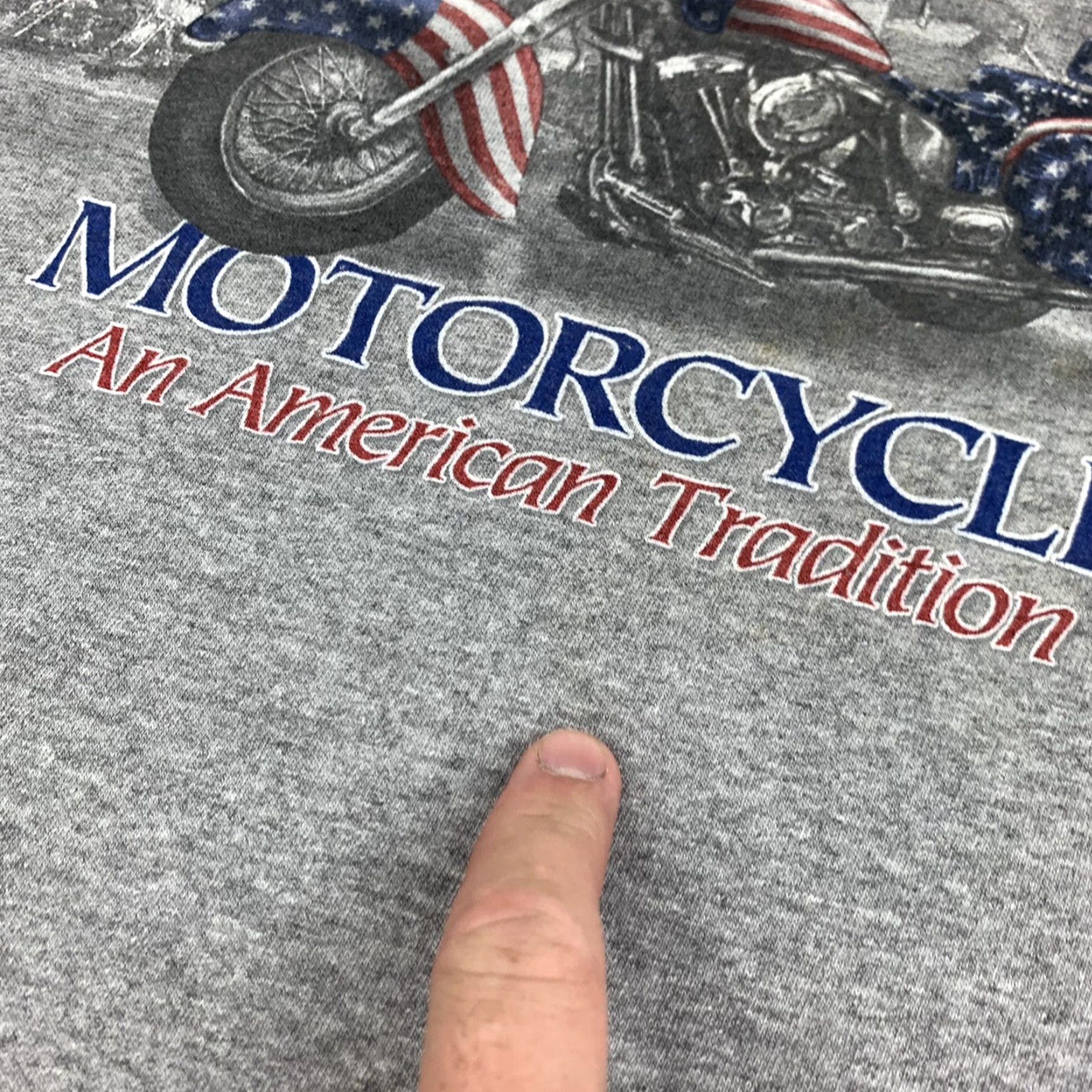 Delta VINTAGE Motorcycle T Shirt Adult Medium Gray An American Tradition USA Flag Y2K Mens Size US M / EU 48-50 / 2 - 5 Thumbnail