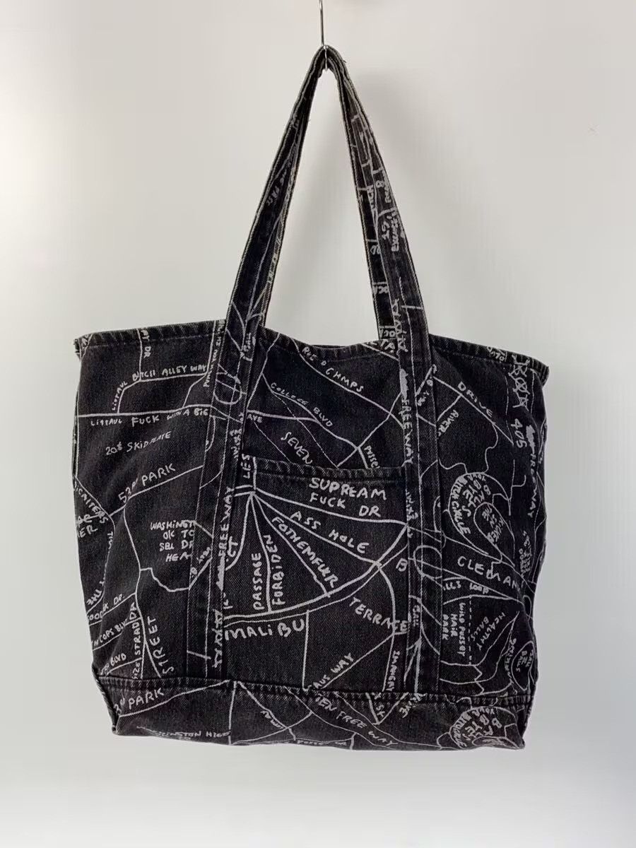 Supreme Supreme GONZ MAP DENIM TOTE BAG All-Over Print Black