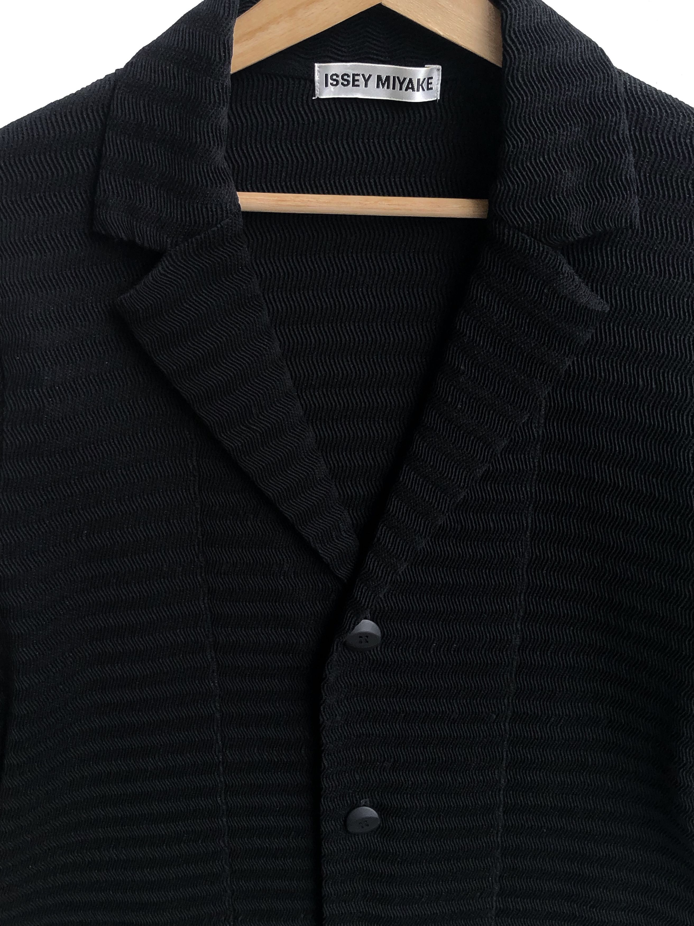 Issey Miyake RARE🔥A/W2006 STRIPE PLEAT TEXTURED WOOL MID COAT Size M / US 6-8 / IT 42-44 - 7 Thumbnail