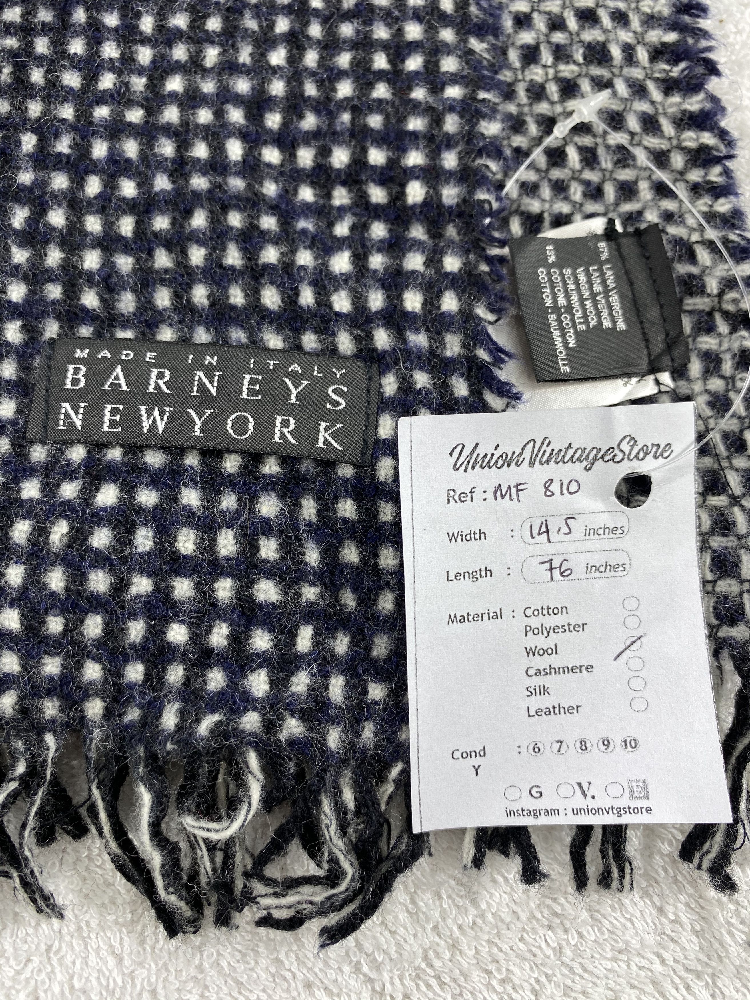 Barneys New York Vintage Barneys New York Scarf/Muffler/Neckwear MF810 Size ONE SIZE - 4 Thumbnail