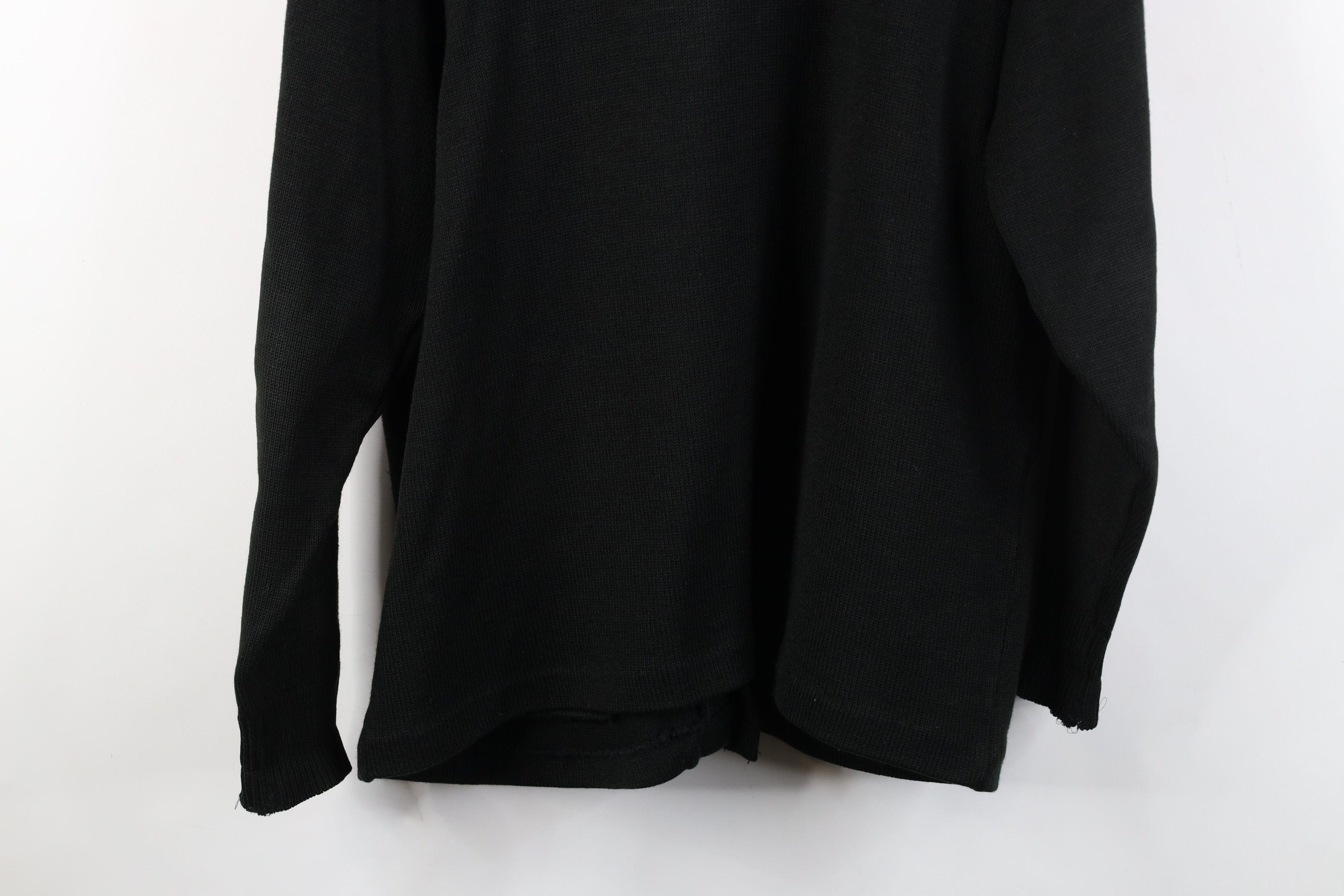 Vintage Vintage 90s Streetwear Blank Knit Cardigan Sweater Black Size US XL / EU 56 / 4 - 13 Thumbnail
