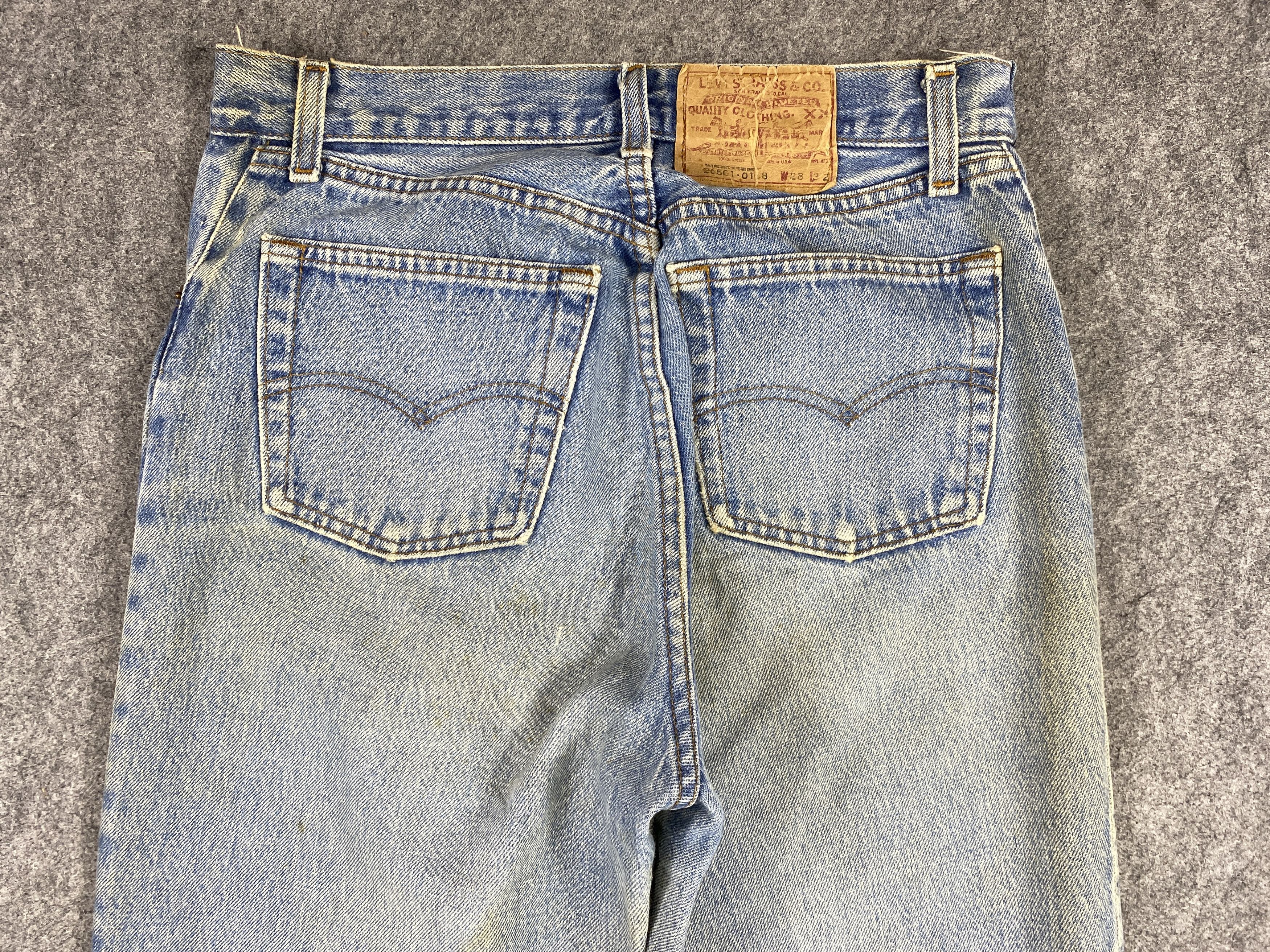 Levi's 80's Dirty Used Blue Vintage Levi's 501 29x31.5 Denim JN1661 Size US 29 - 4 Thumbnail
