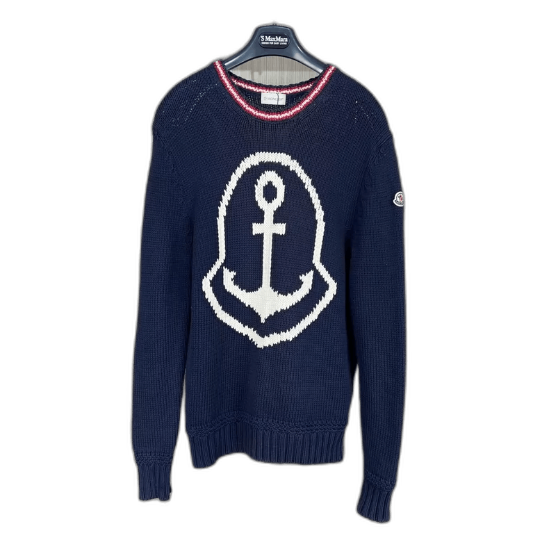 Moncler Moncler Anchor Embroidered Knit Sweater Size M Size US M / EU 48-50 / 2 - 1 Thumbnail