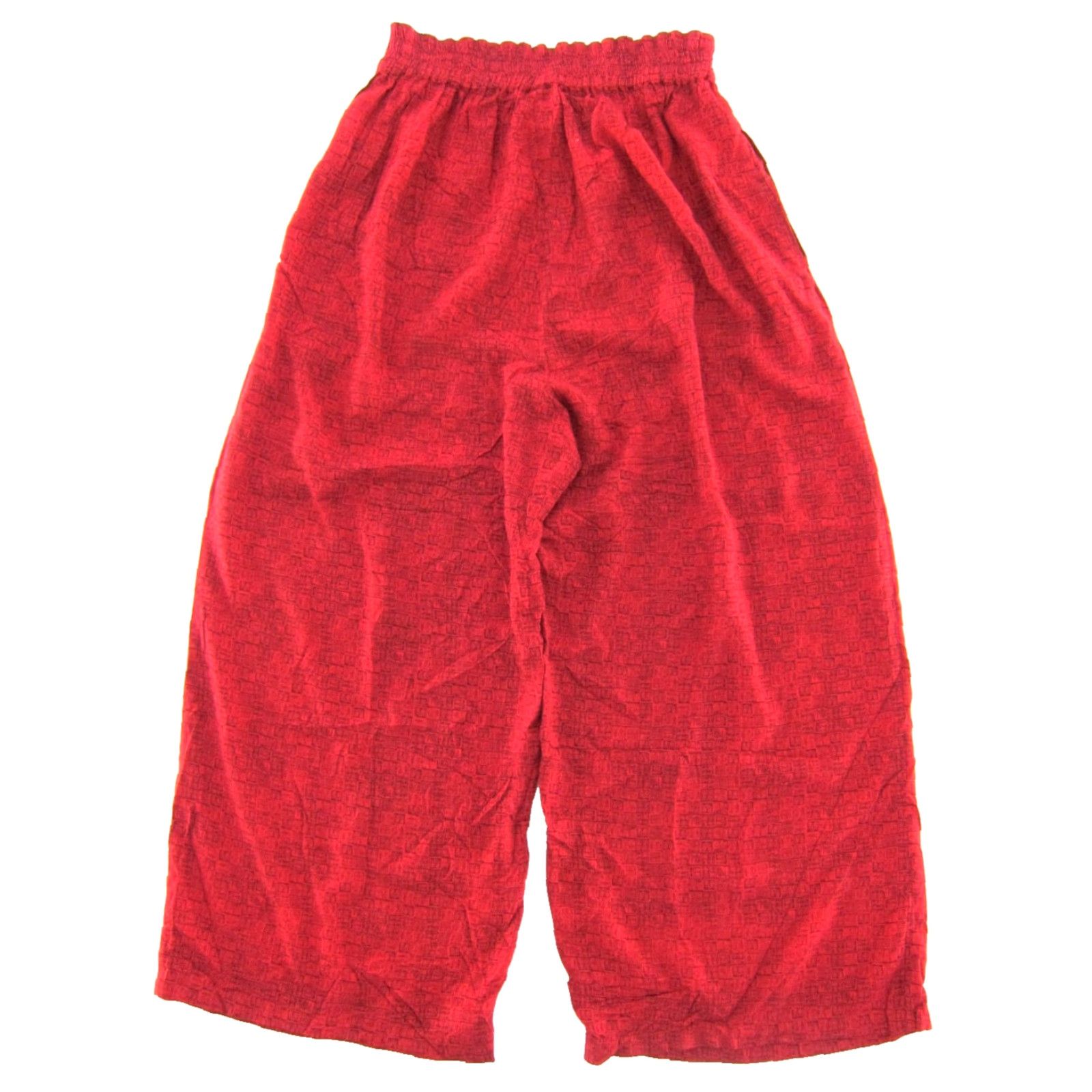 Endless Endless Knot Art 100% Rayon Red High Rise Wide Leg Pant Women Size S-M Size 28" / US 6 / IT 42 - 2 Thumbnail