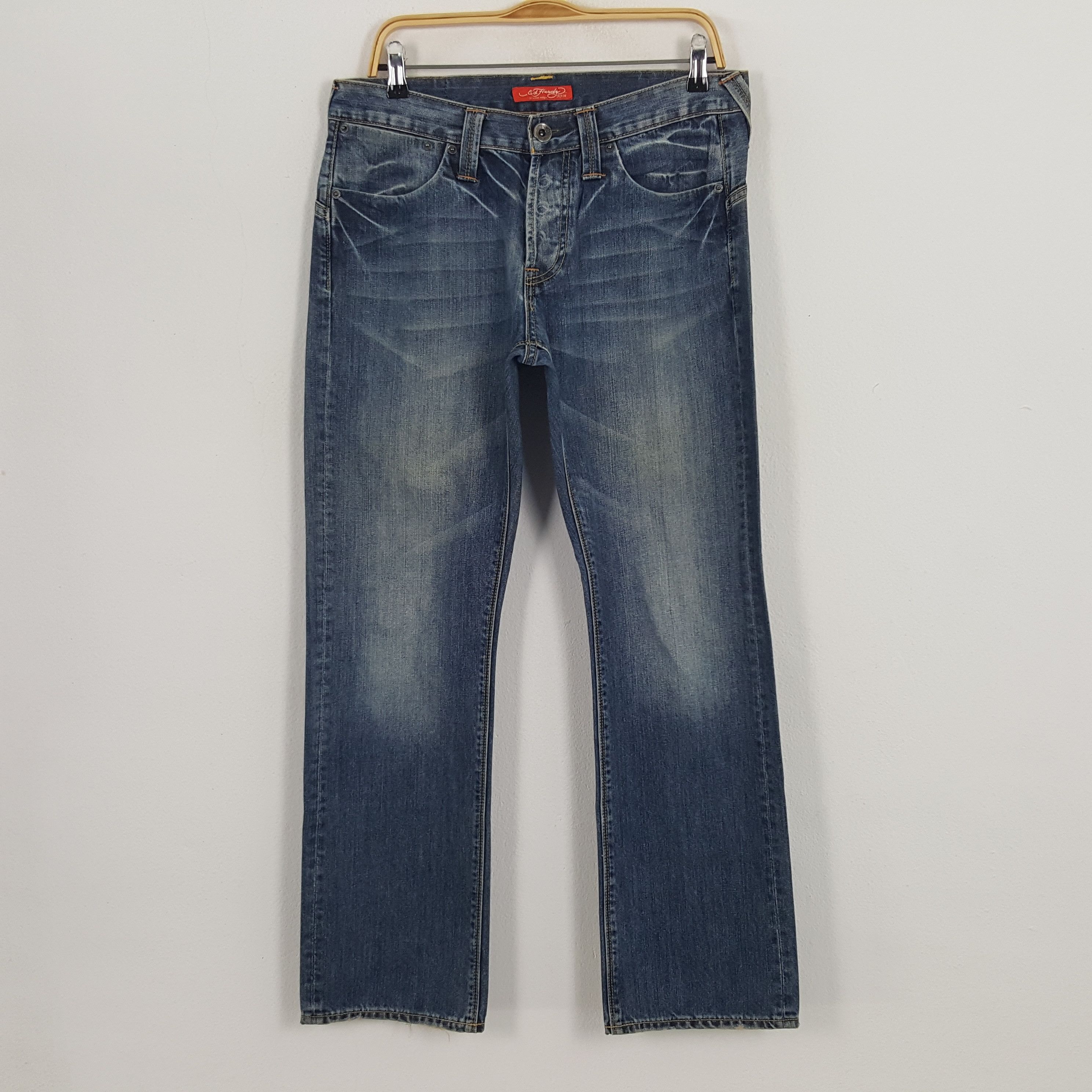 Ed Hardy × Vintage Vintage Ed Hardy USA Custom Art Big Logo Denim Jeans Size US 32 / EU 48 - 4 Thumbnail