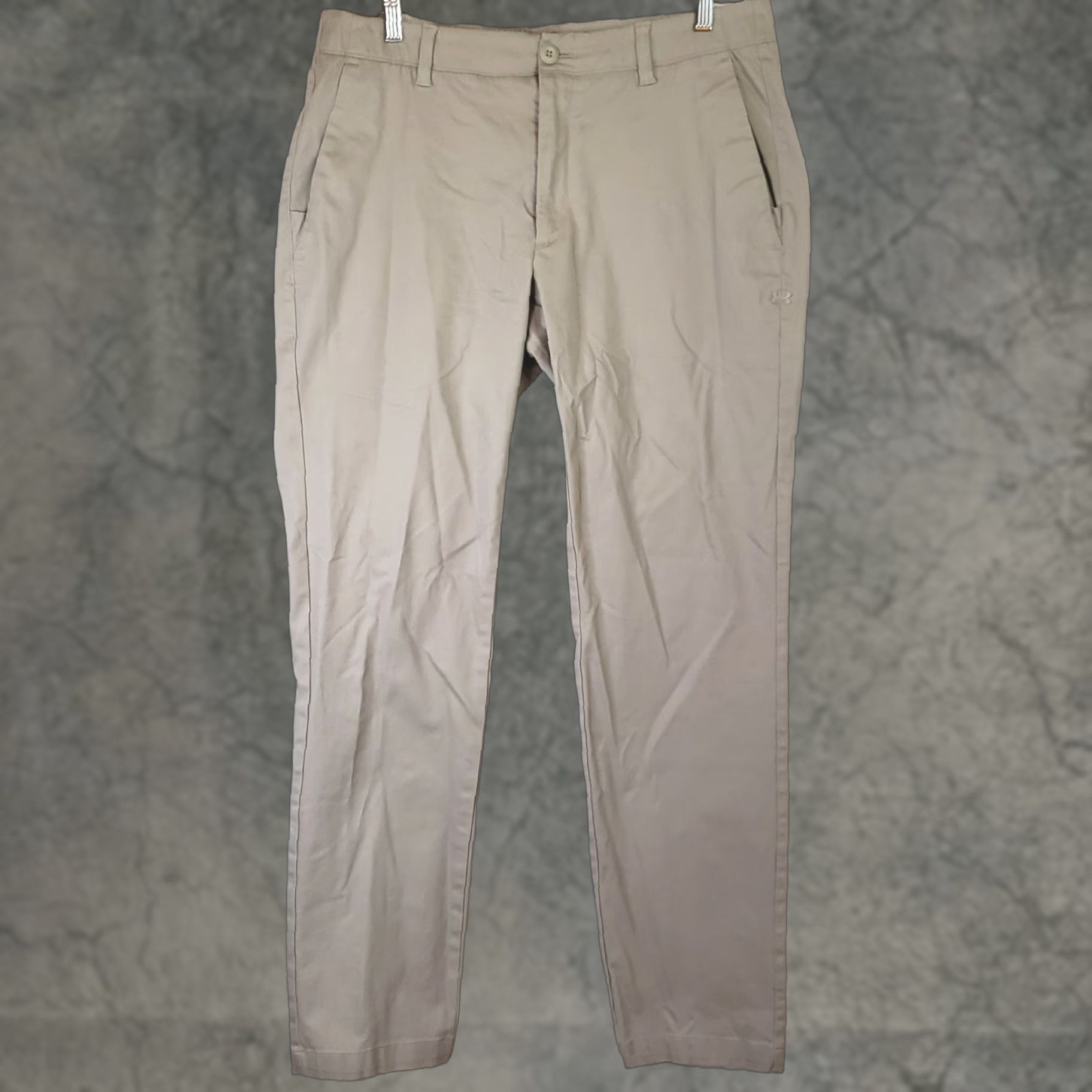 Under Armour Under Armour Chino Pants Men's Size 36 Regular Beige Stretch Golf Pants Straight Leg Slip Pocket UA Embroidered 34" Inseam Golf Theme Size US 36 / EU 52 - 1 Thumbnail