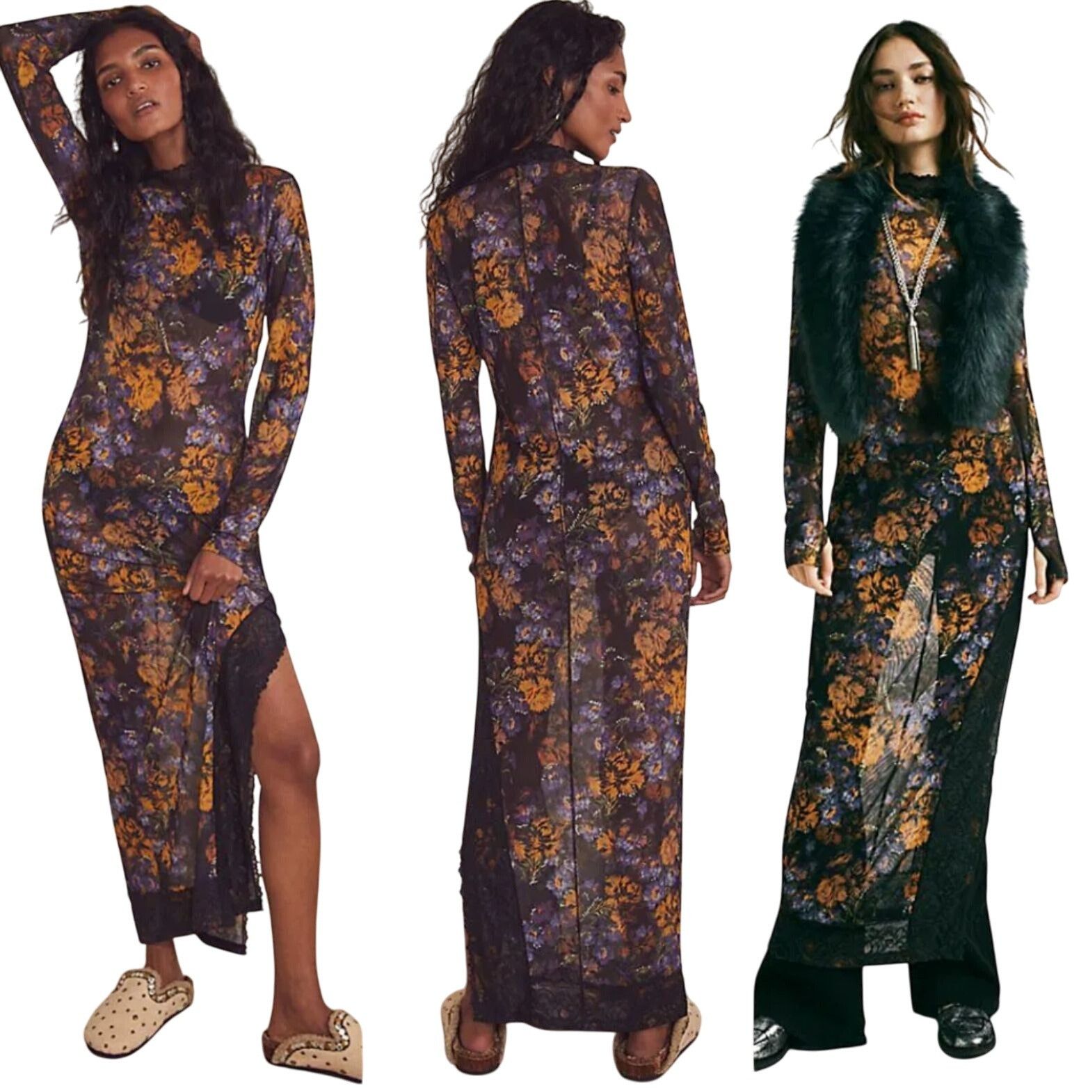 Intimately Free People Black High Expectations Maxi Slip Dre