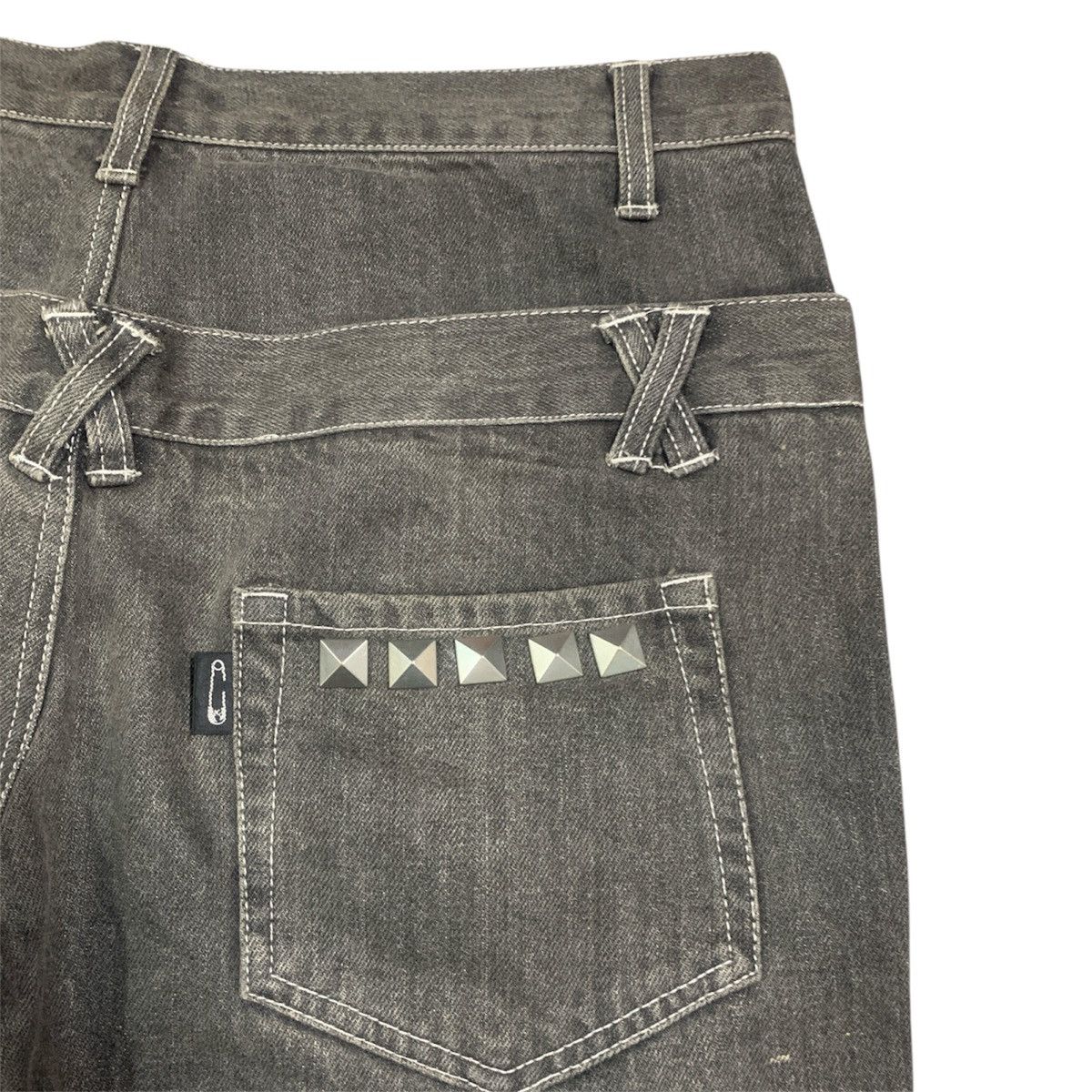 Seditionaries Hell Cat Punks Japan Double Waist Studded Washed Jeans - W34 Size US 34 / EU 50 - 10 Thumbnail