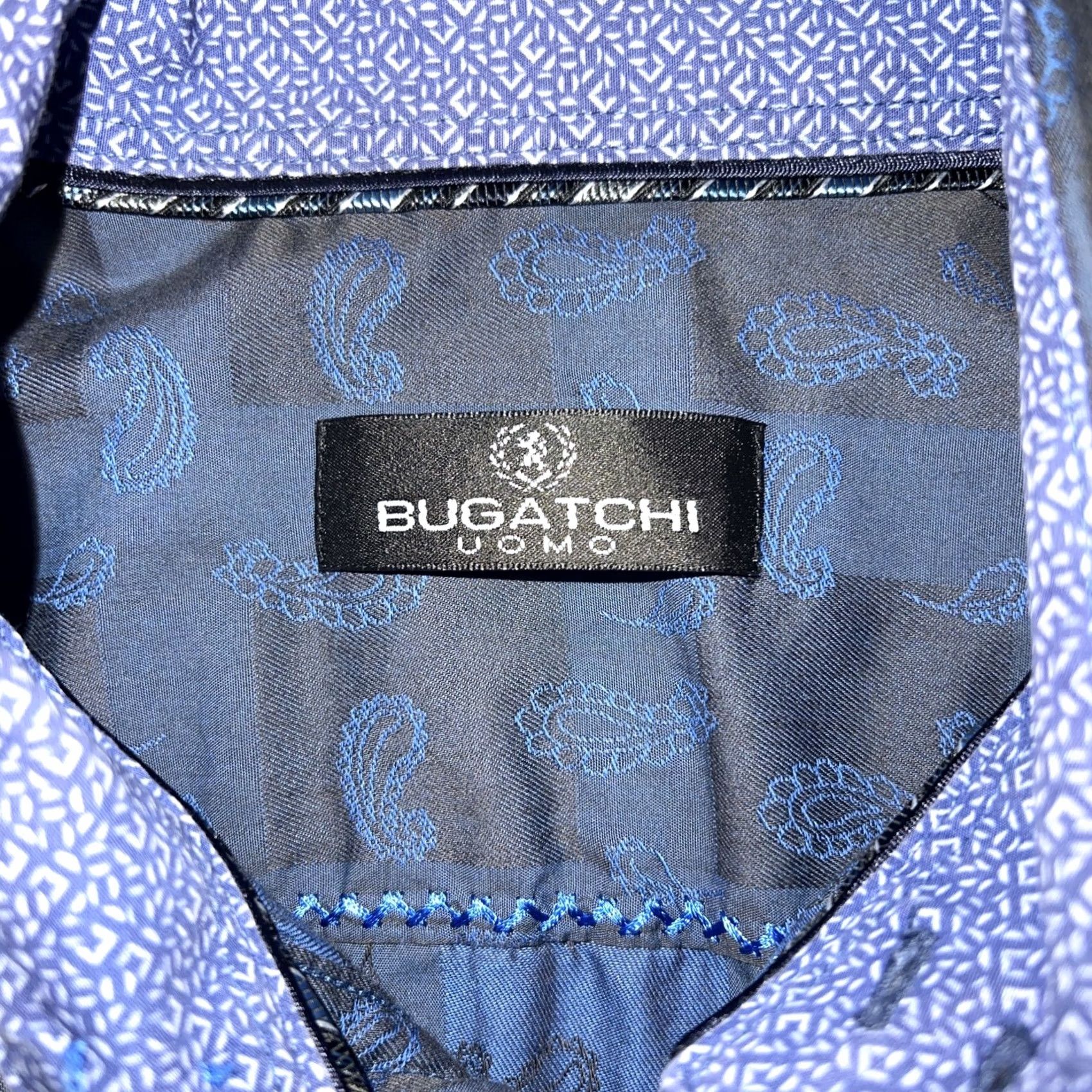 BUGATCHI Bugatchi Uomo Blue Paisley Shirt Mens Size M Long Sleeve Button-Up Shirt M Mens Blue Paisley Bugatchi Uomo Shirt Size US M / EU 48-50 / 2 - 3 Thumbnail