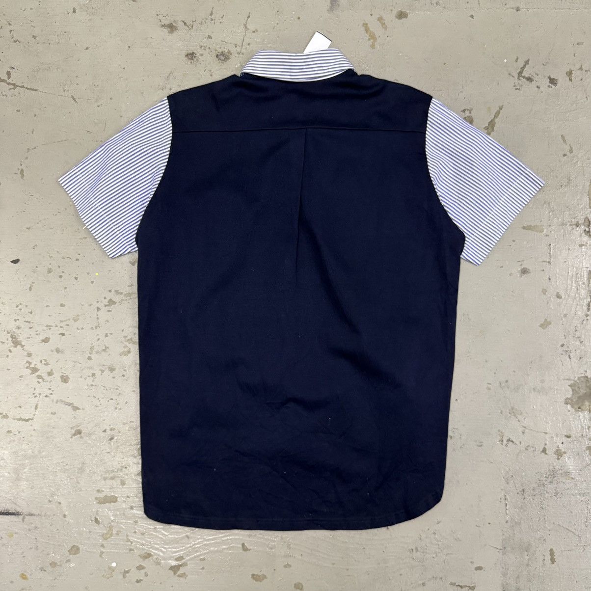 Japanese Brand Comme Des Garcons Style Two Material Button Up Shirt Size US L / EU 52-54 / 3 - 7 Thumbnail