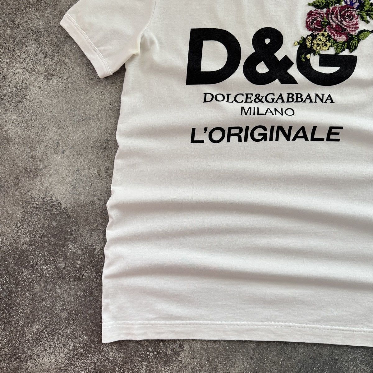 Dolce & Gabbana D&G Dolce & Gabbana Floral Print “L’Originale” T-Shirt Size M / US 6-8 / IT 42-44 - 5 Thumbnail