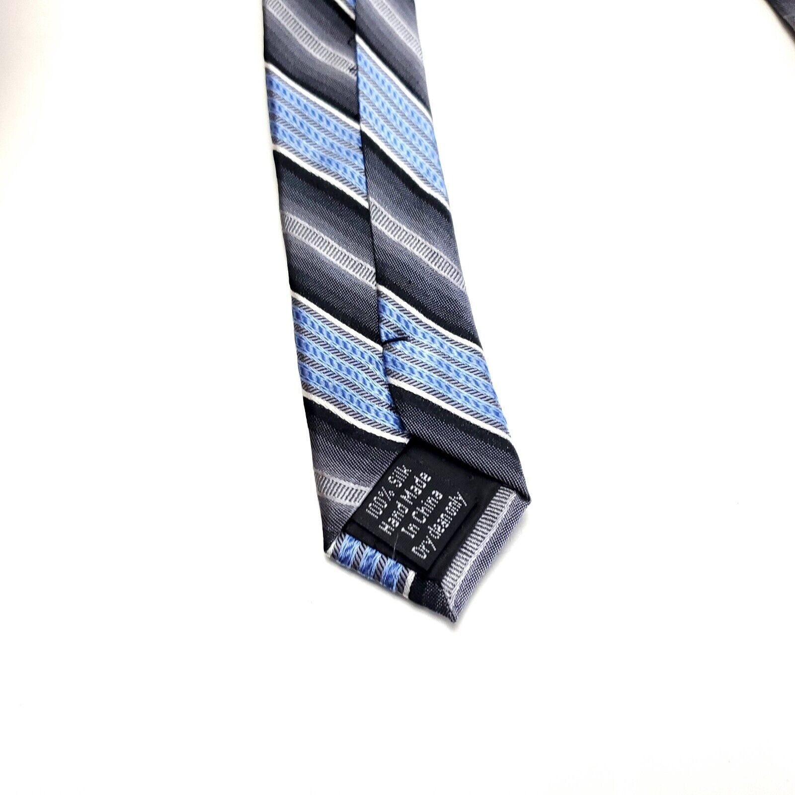 Joseph & Feiss Joseph Feiss International Woven Gray Blue Striped Silk Tie Size ONE SIZE - 4 Thumbnail