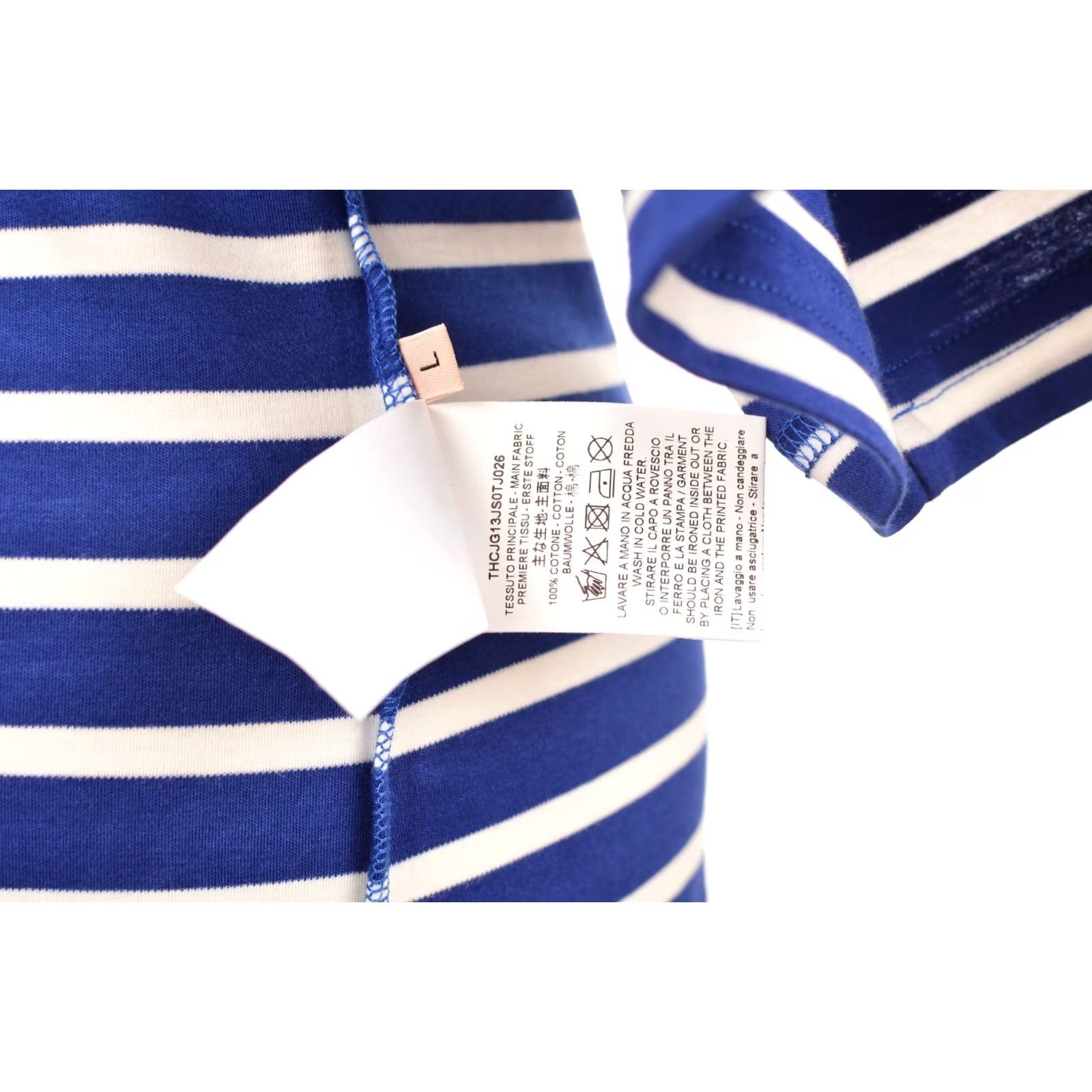 Plan C Plan C Striped T-Shirt Breton Nautical Women L Blue 100% Cotton Shirt Womens Size L / US 10 / IT 46 - 7 Thumbnail