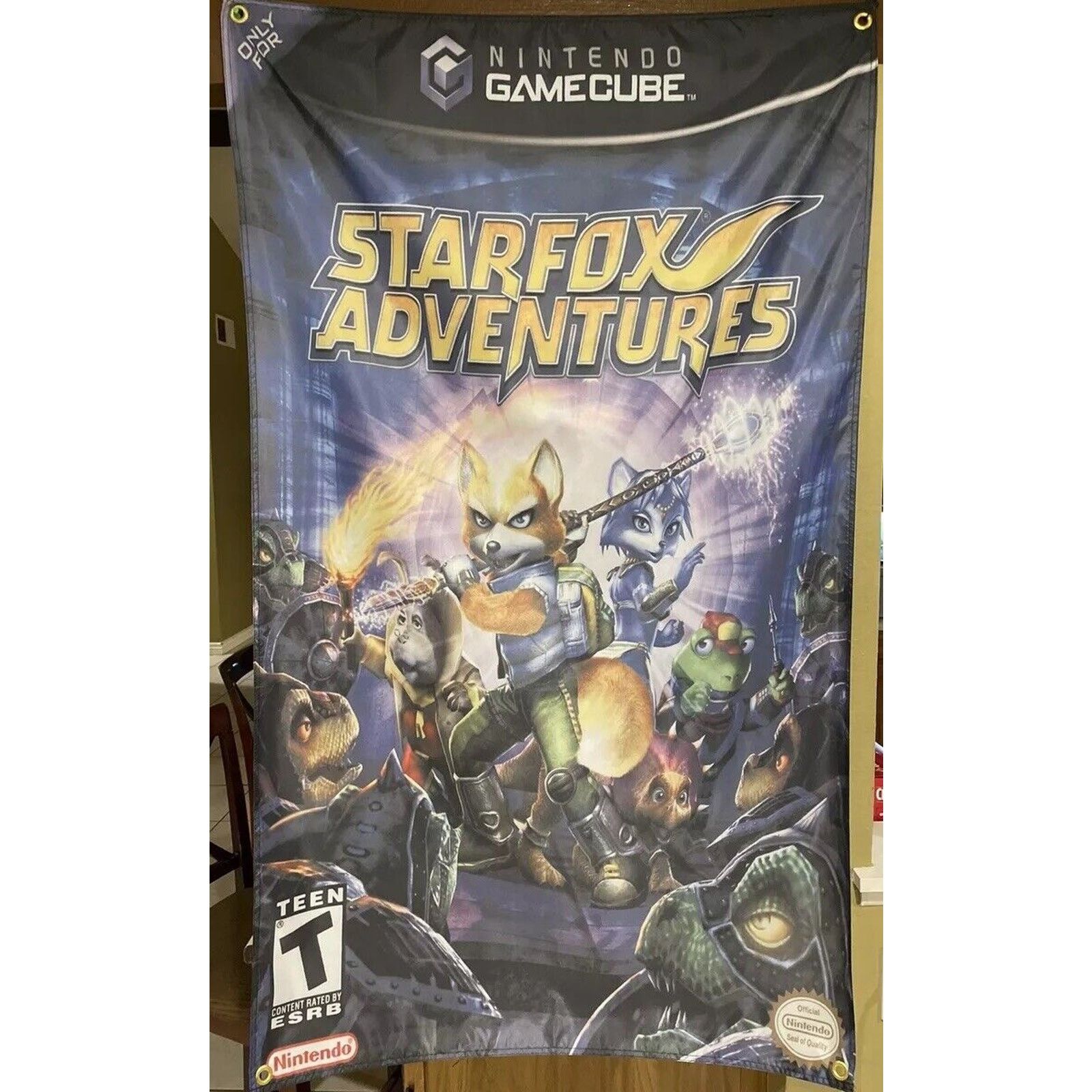 Nintendo Starfox Adventures 5ft Flag Nintendo Gamecube 2002 Banner Size ONE SIZE - 1 Thumbnail