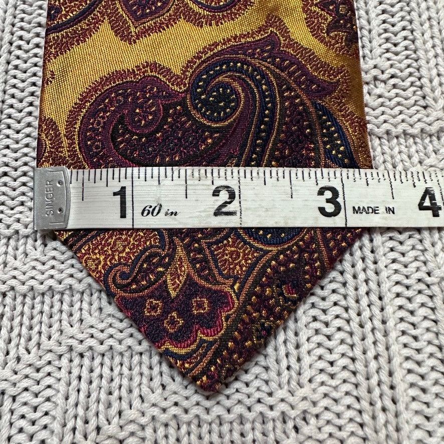 Paul Fredrick Paul Fredrick bronze metallic paisley silk tie Size ONE SIZE - 5 Thumbnail