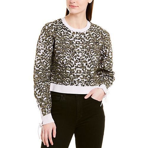 Jonathan Simkhai Jonathan Simkhai Animal Print Jacquard Cropped Sweater Lace L NWT Size L / US 10 / IT 46 - 1 Thumbnail