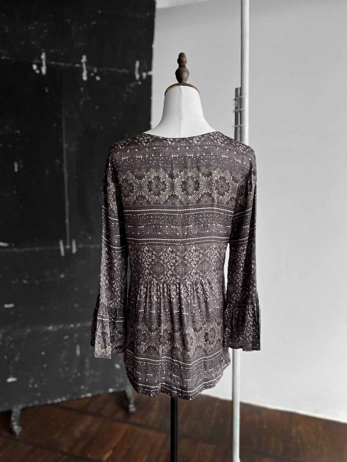 Odd Molly Odd Molly Women Gray Long Sleeve Blouse Top Shirt Full Print Size M / US 6-8 / IT 42-44 - 3 Thumbnail