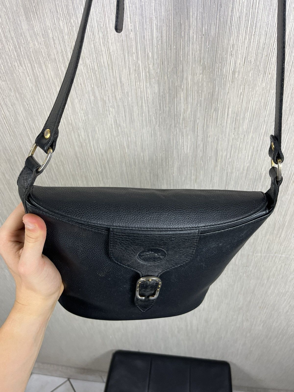 Leather × Longchamp × Vintage Vintage Longchamp crossbody genuine leather bucket bag logo Size ONE SIZE - 8 Thumbnail