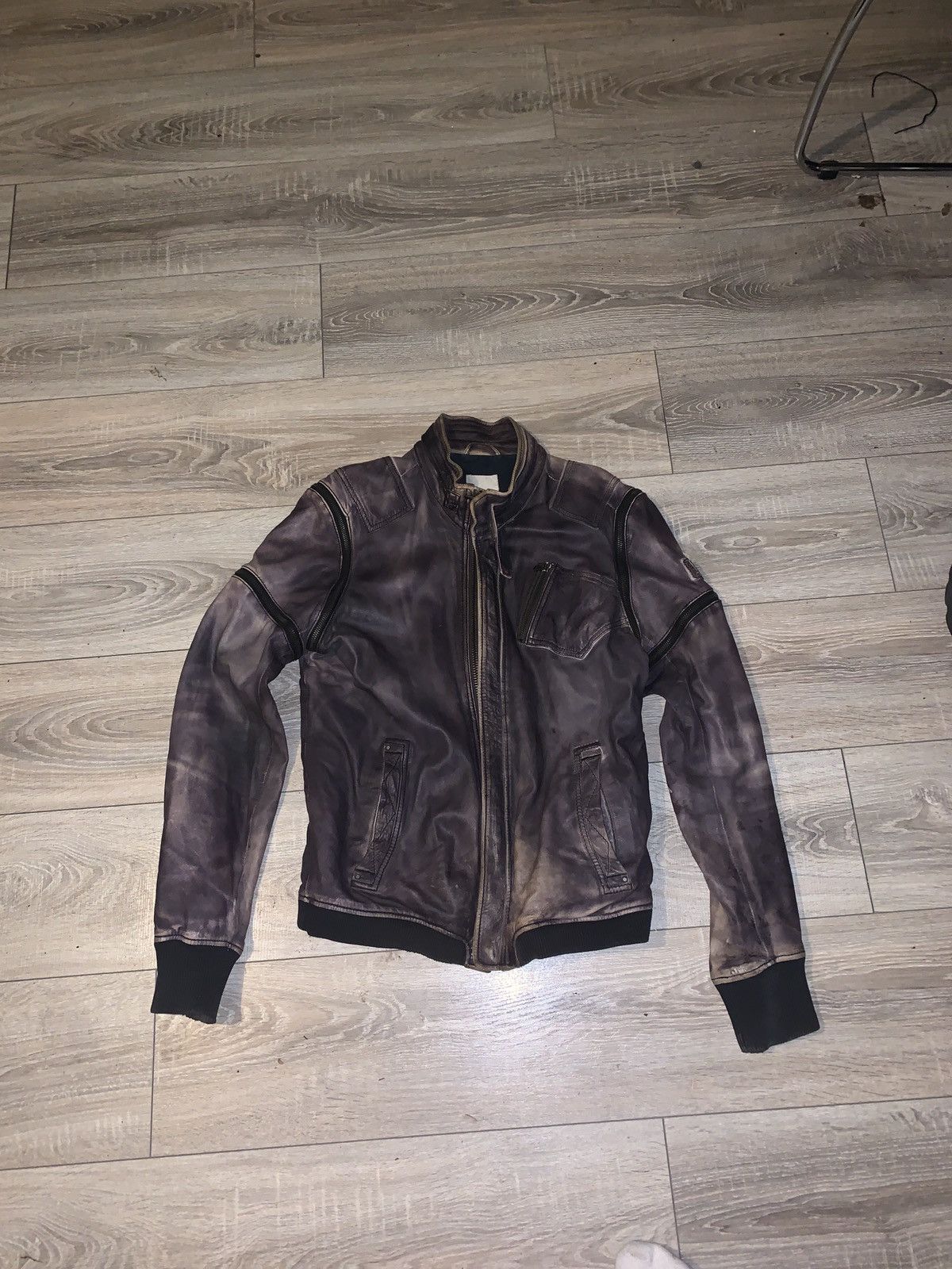 Diesel × Vintage Crazy Vintage 90s Diesel Leather Jacket Sun Faded Size US M / EU 48-50 / 2 - 1 Thumbnail