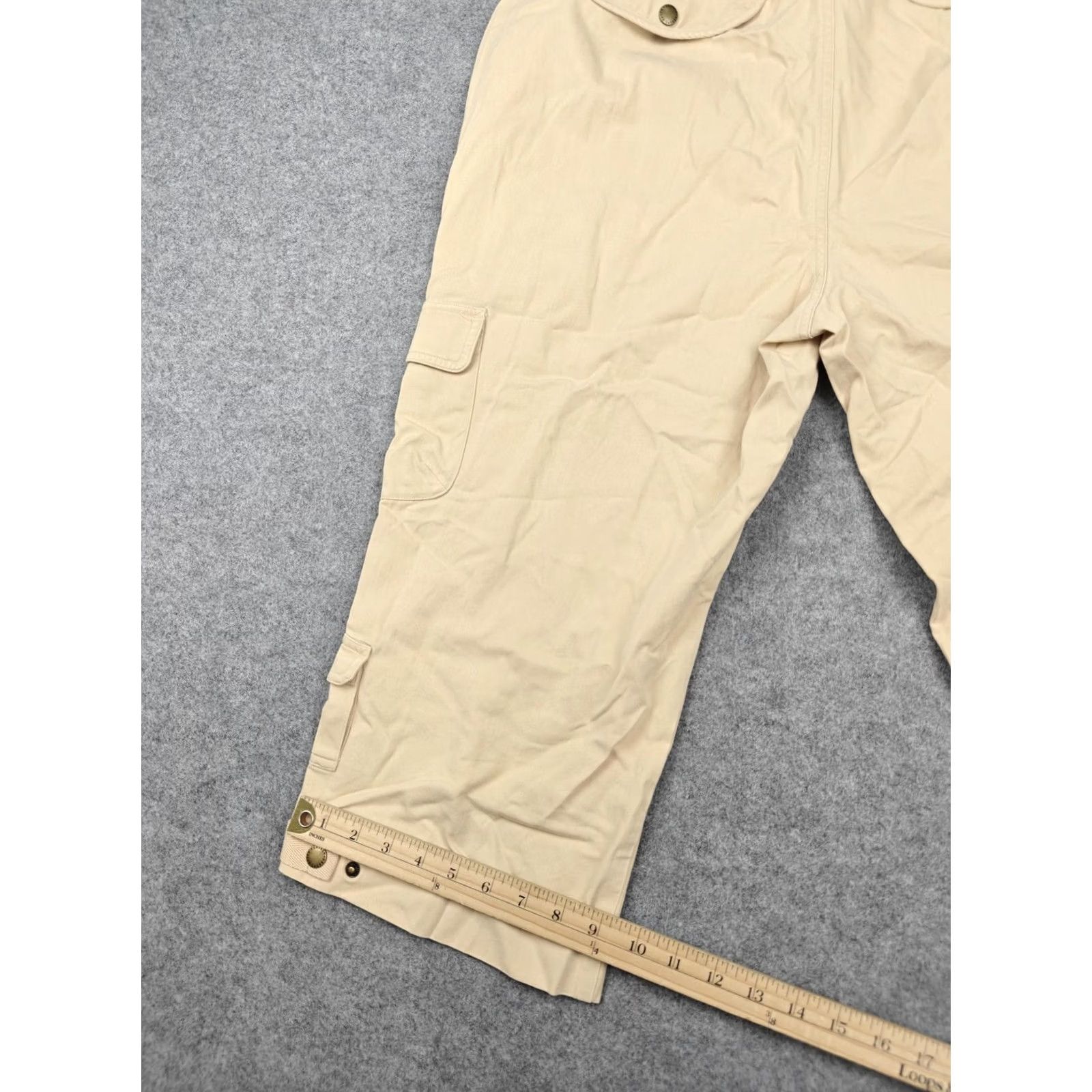 Ralph Lauren Lauren Ralph Lauren Pants Womens 22W Beige Cargo Twill Capri Crop Pockets Size 40" / US 18 - 4 Thumbnail