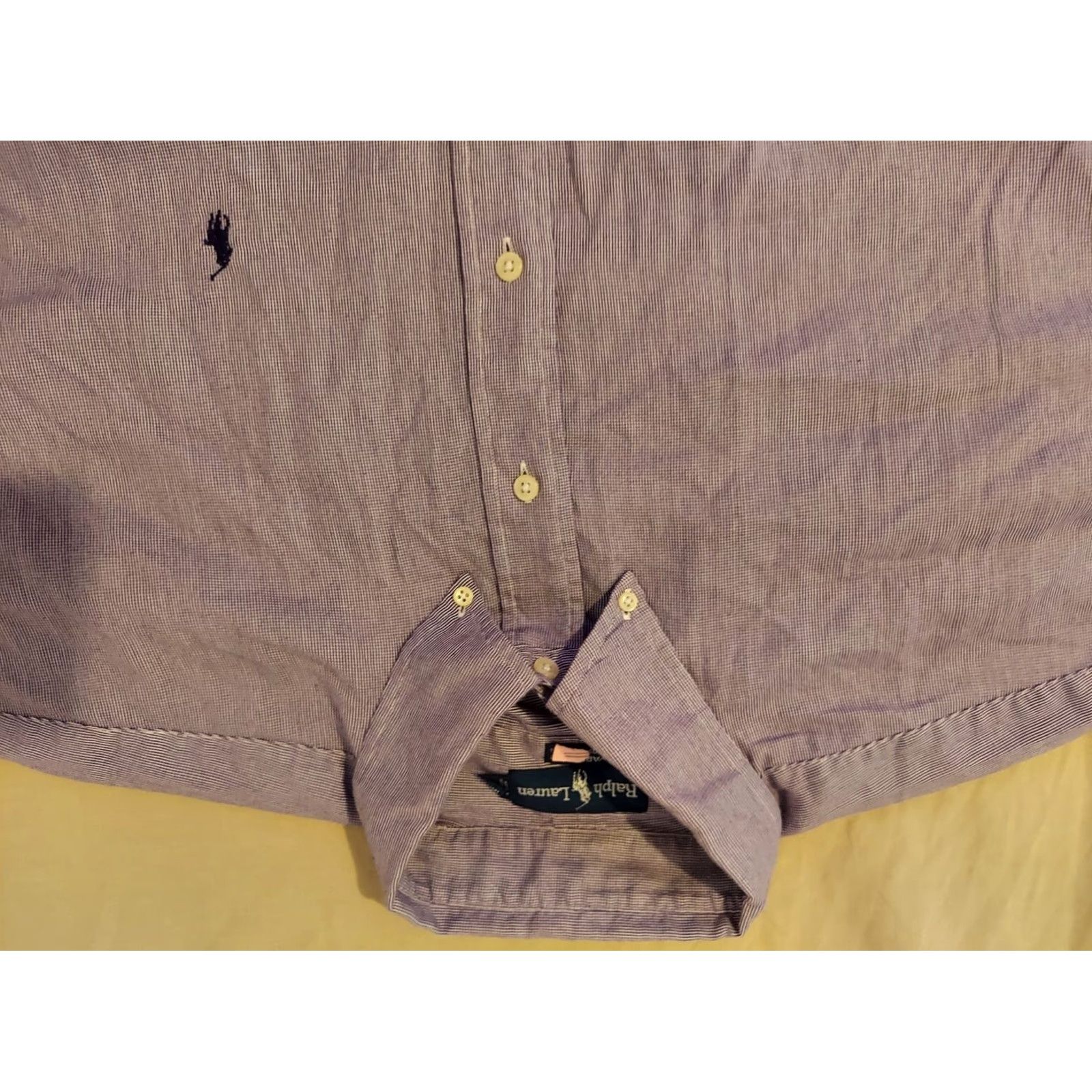 Polo Ralph Lauren VINTAGE Polo Ralph Lauren Dress Shirt 17 34 35 Purple Cotton Buttons Mens Shirt Ladies? Size 46R - 2 Thumbnail